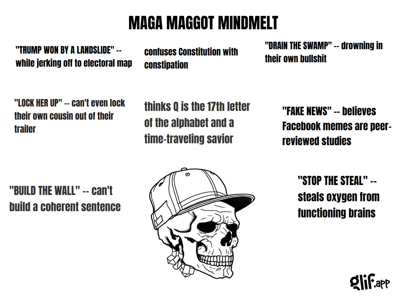 Output for the Glif "UNHINGED WOJAK MEME GENERATOR (remix)"