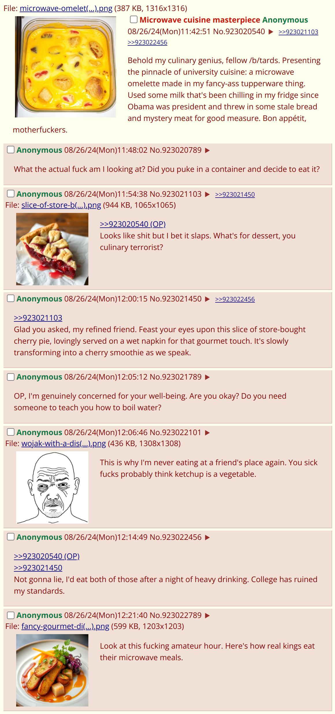 Output for the Glif "4chan threadshot generator (mobile version)"