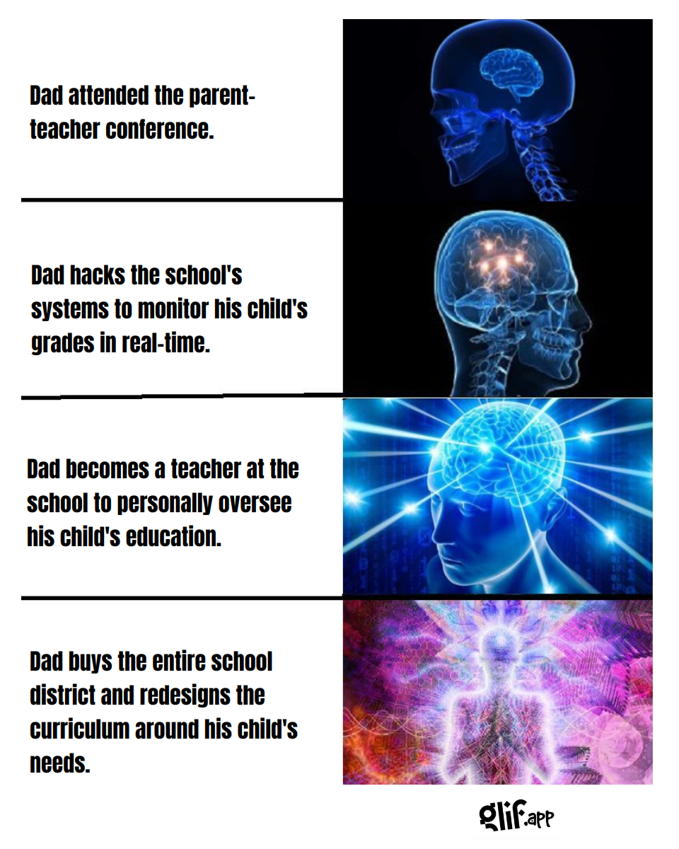 Output for the Glif "Galaxy Brain Meme Generator BROKEN"