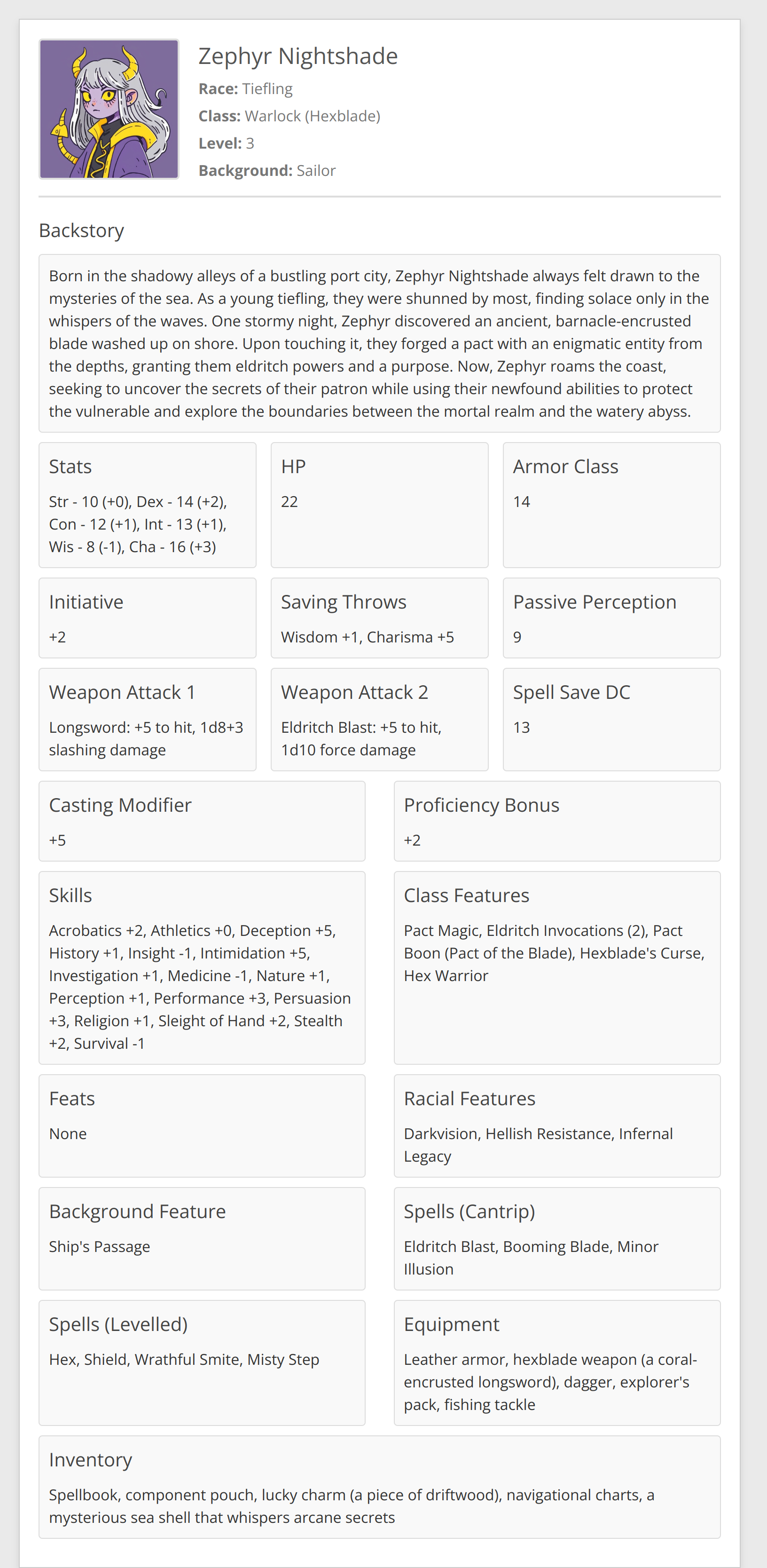 Output for the Glif "D&D Character Roulette"