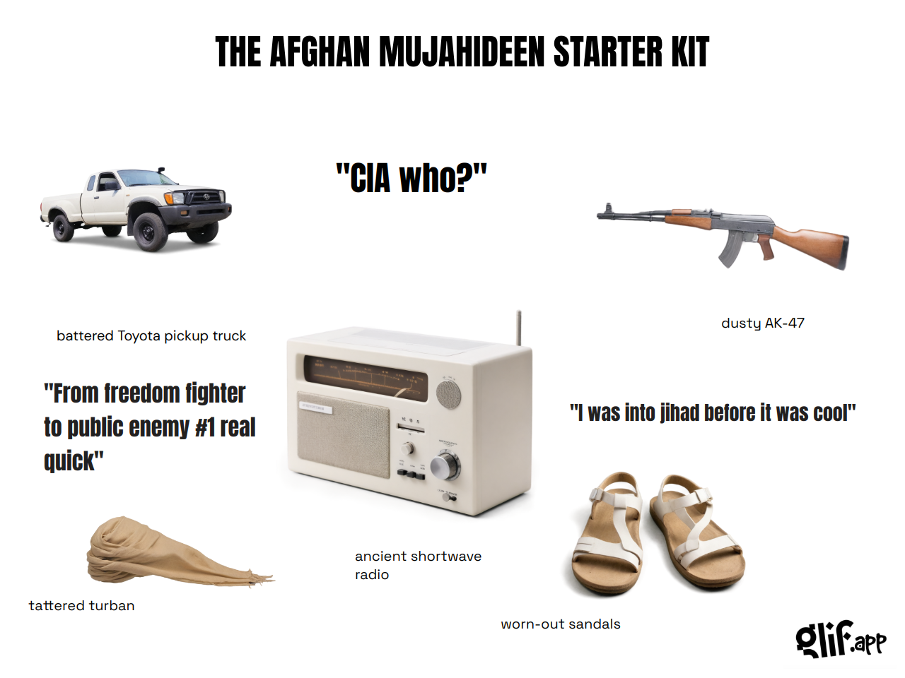 Output for the Glif "STARTER KIT MEME"