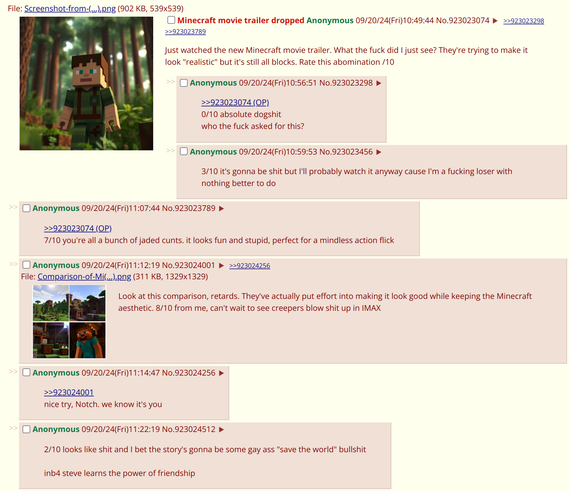 Output for the Glif "4chan threadshot generator"