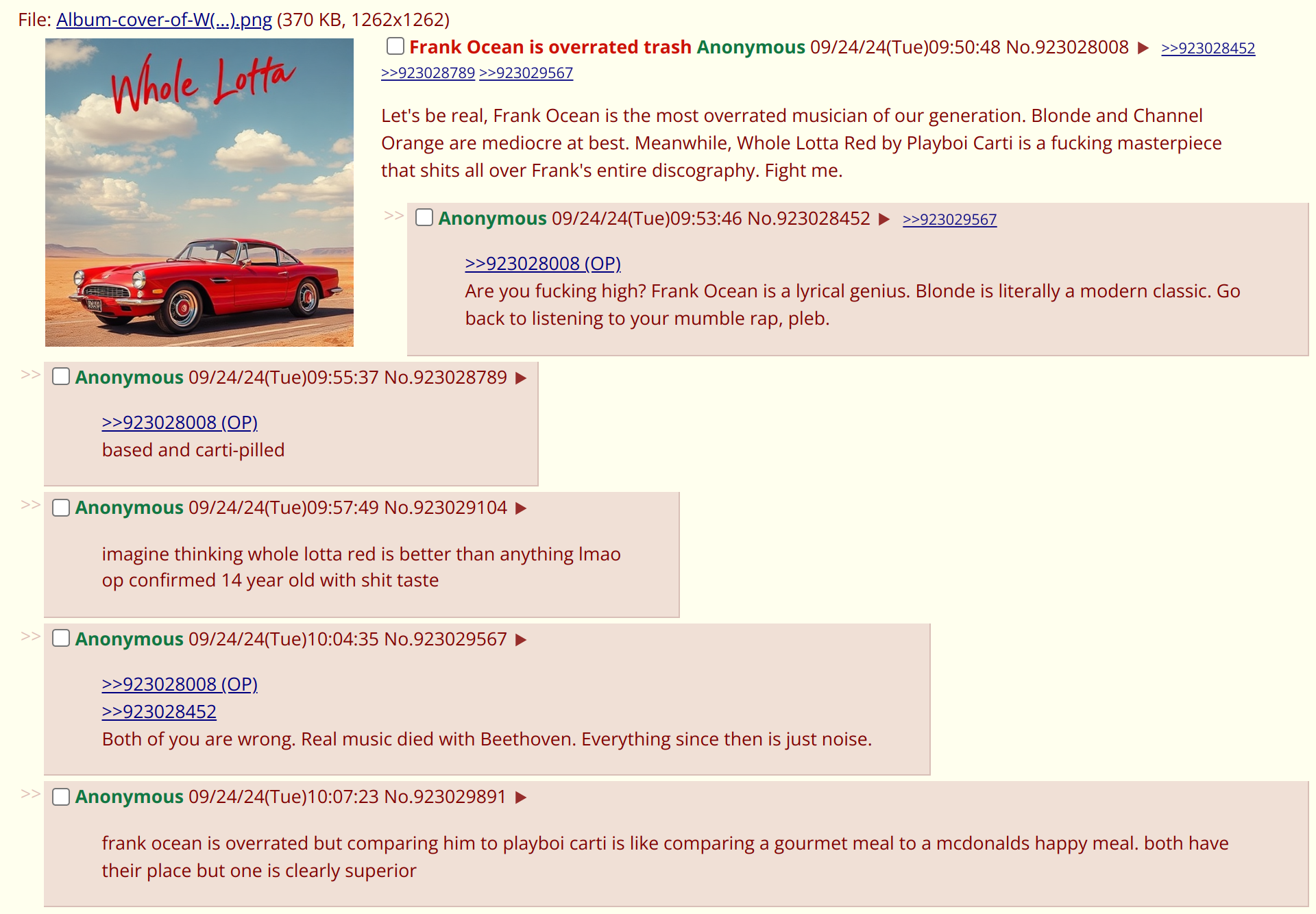 Output for the Glif "4chan threadshot generator"