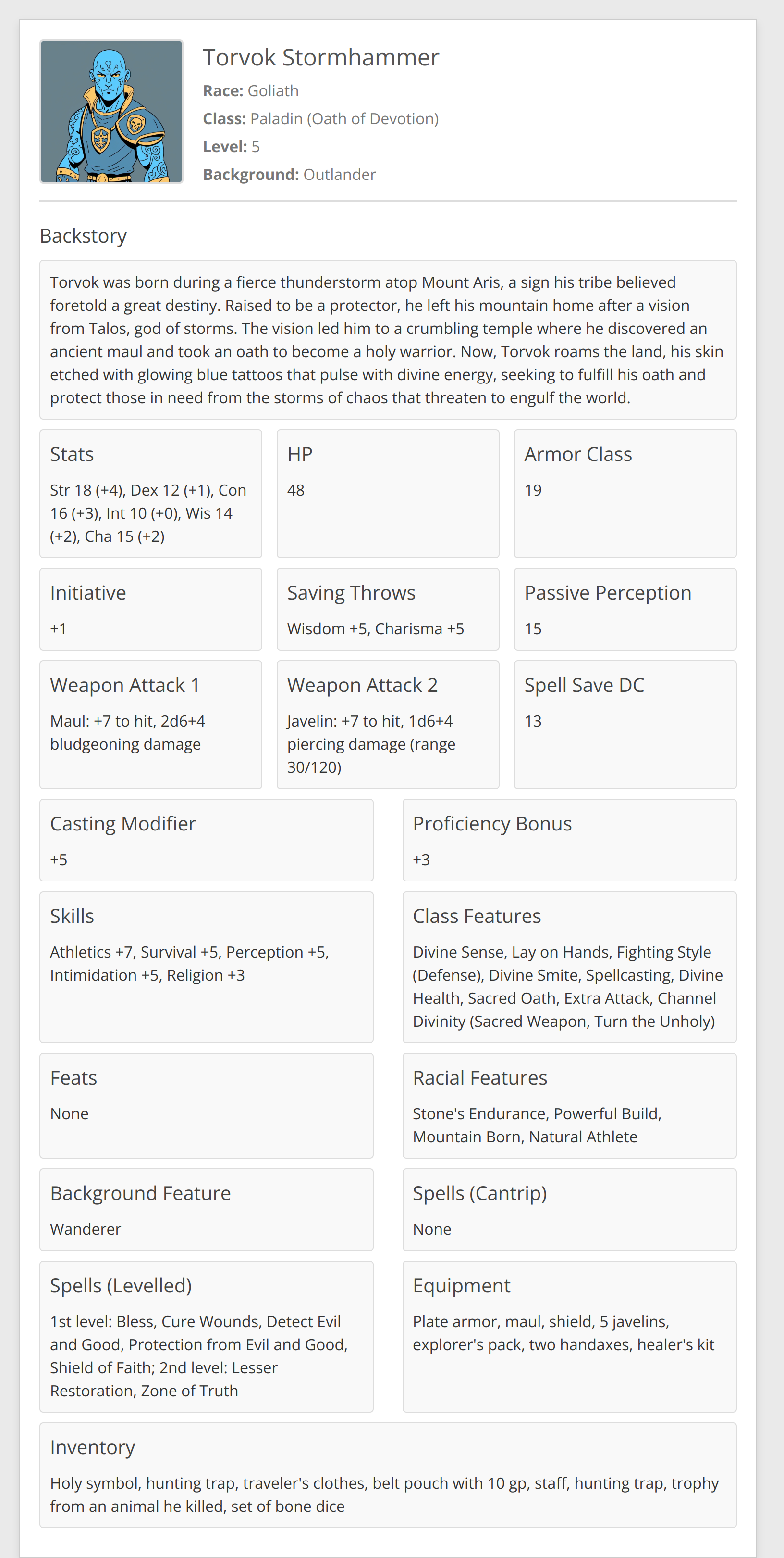 Output for the Glif "D&D Character Roulette"