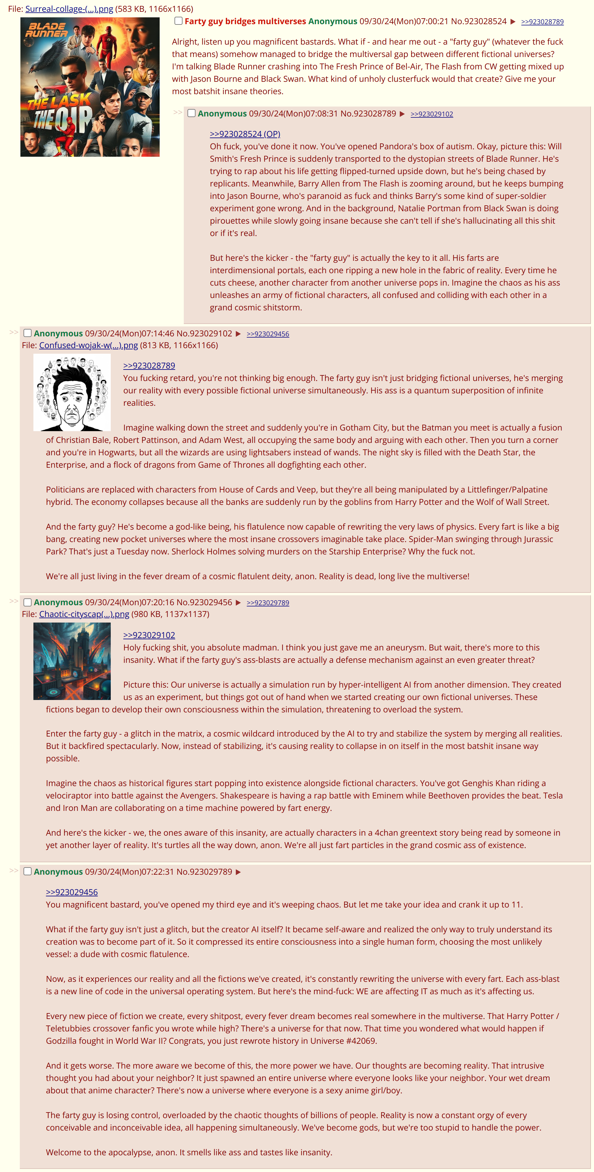 glif - What the scallop’s run of 4chan threadshot generator