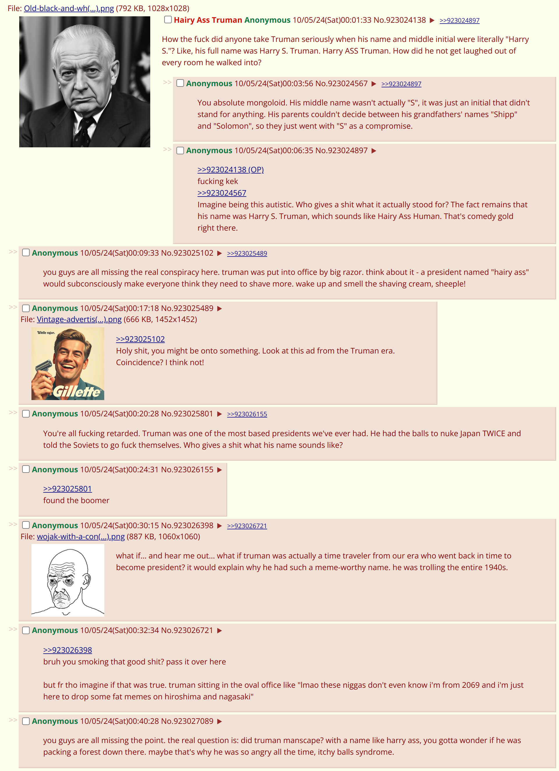 Output for the Glif "4chan threadshot generator"