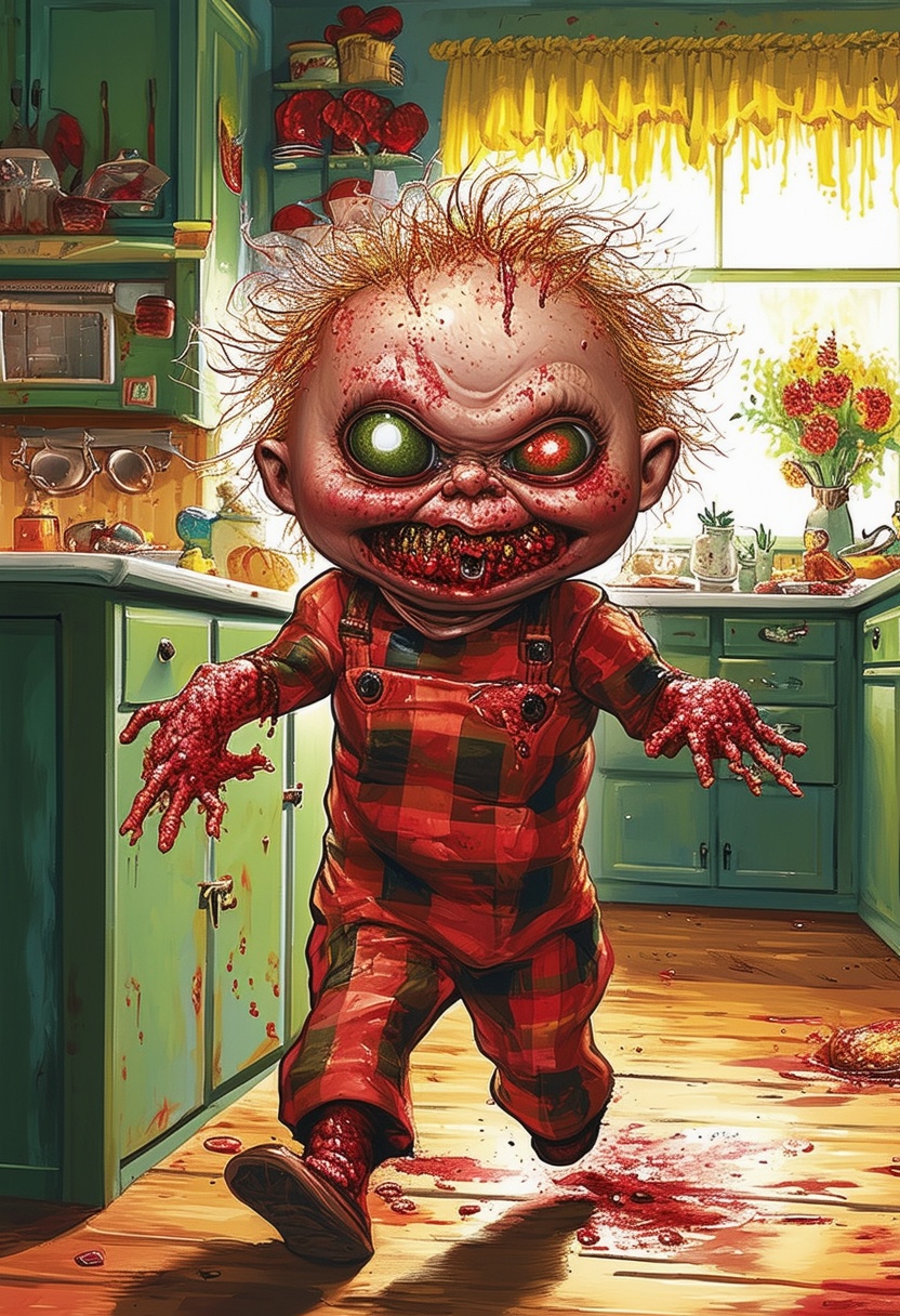 Output for the Glif "Garbage Pail Kid Generator"