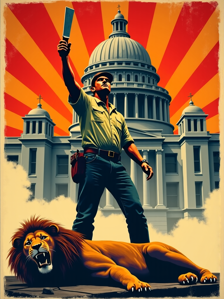 Output for the Glif "Soviet-Era Propaganda Poster Generator"