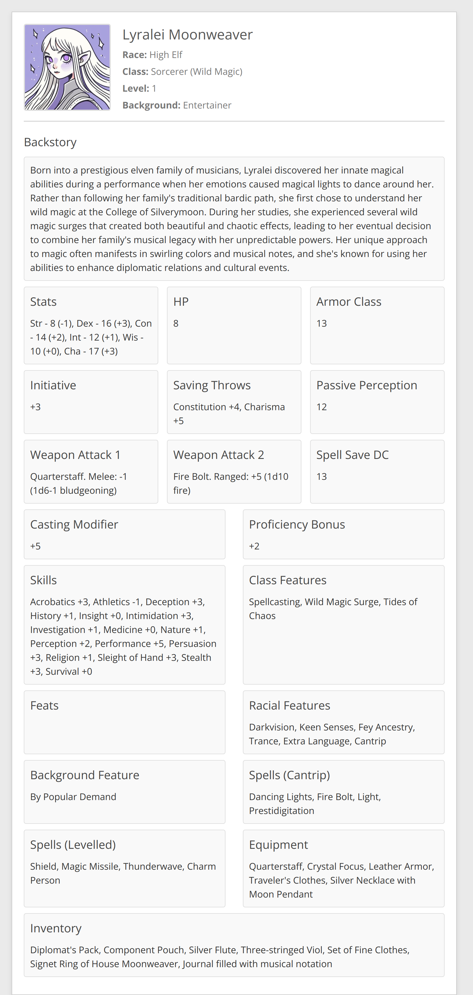 Output for the Glif "D&D Character Roulette"