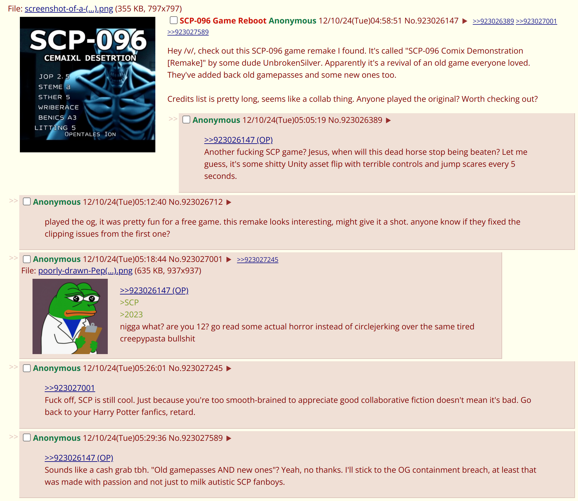 Output for the Glif "4chan threadshot generator"