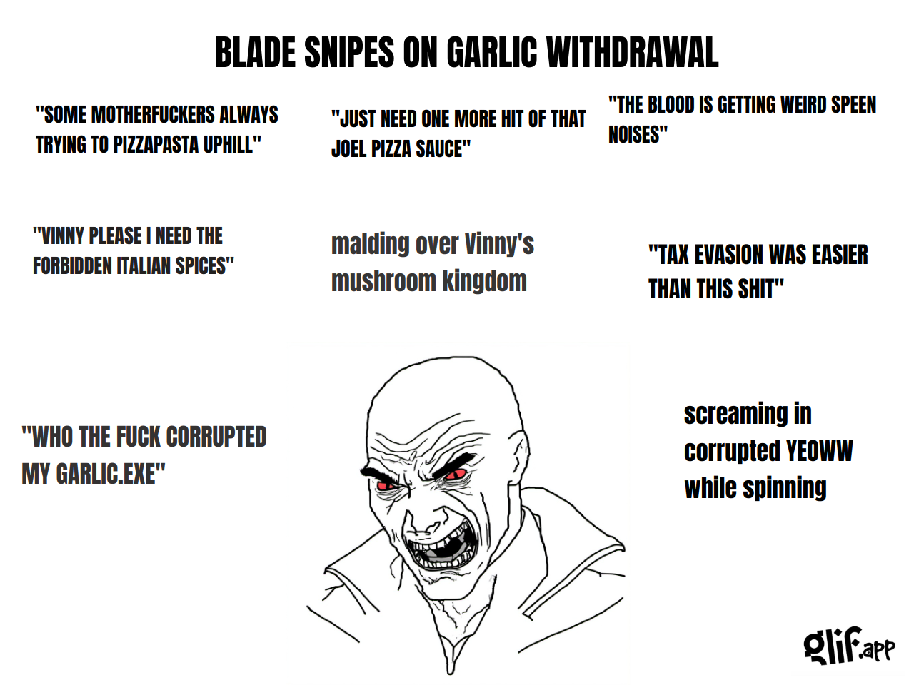 Output for the Glif "UNHINGED WOJAK MEME GENERATOR (remix)"
