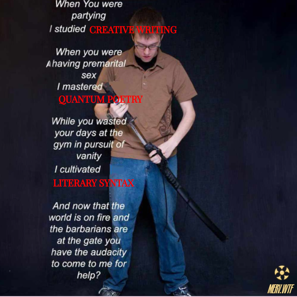Output for the Glif "I Studied The Blade ⚔️ - Meme Generator"