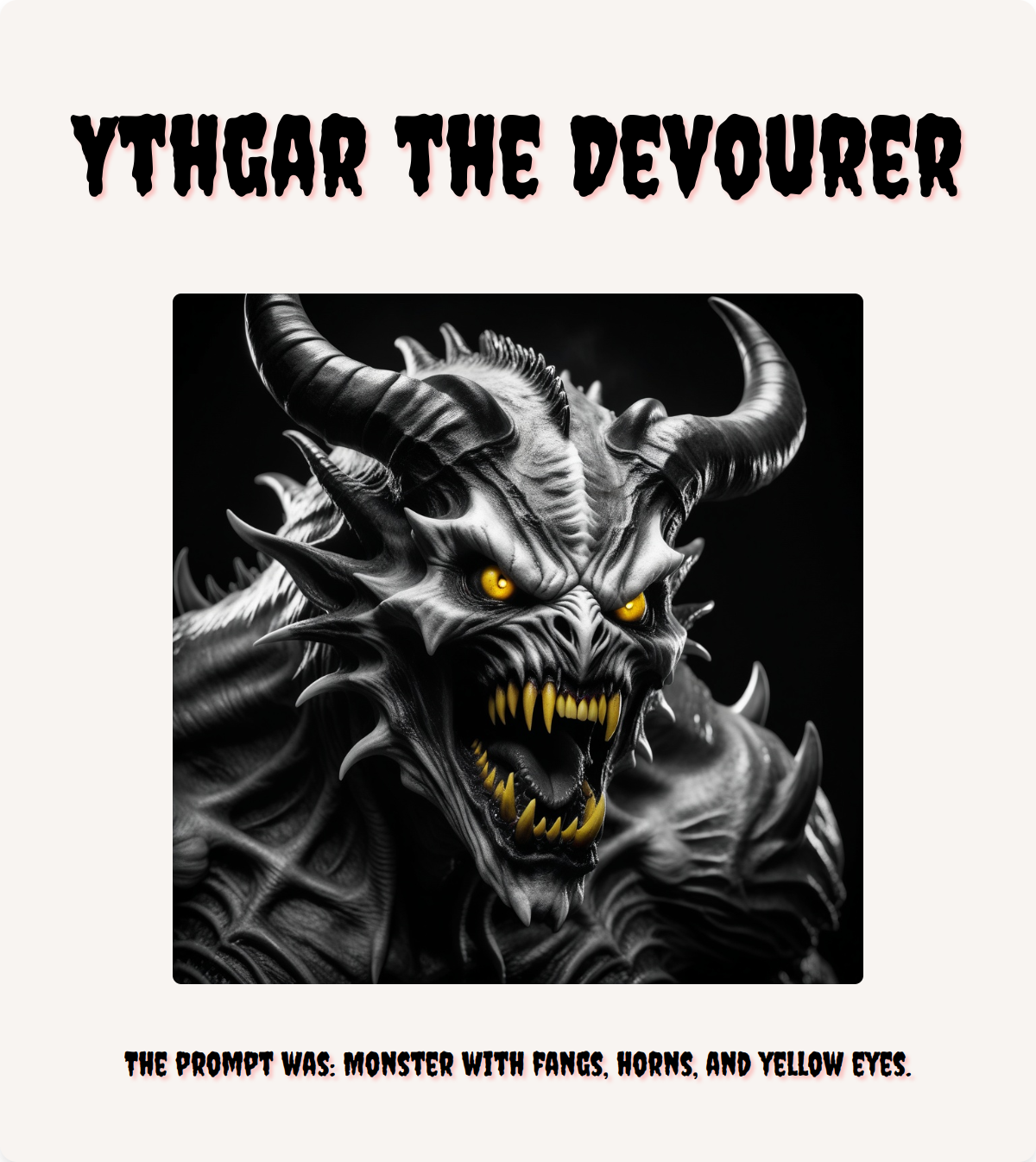 Output for the Glif "Monster Designer"