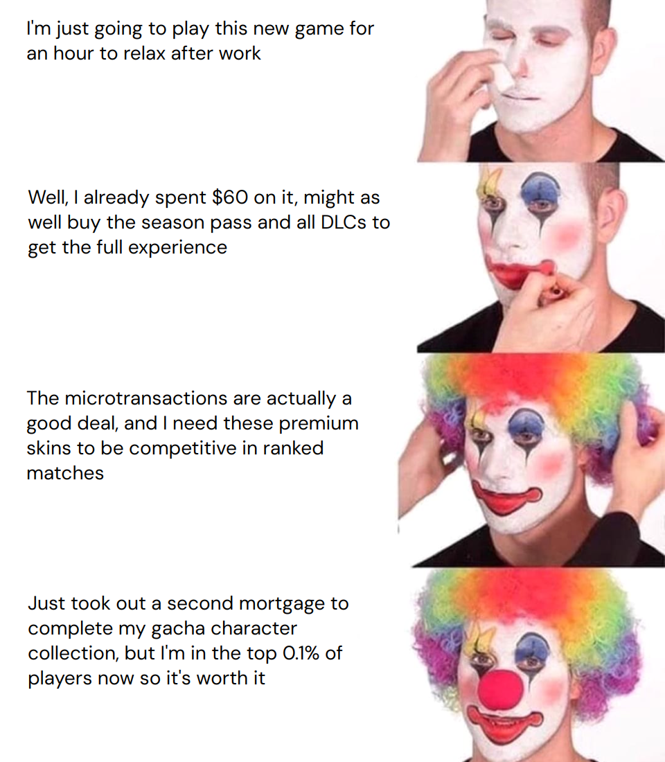 Output for the Glif "Clown Applying Makeup Meme Generator"
