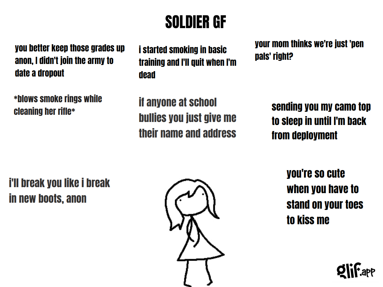 Output for the Glif "(blank) GF meme generator"