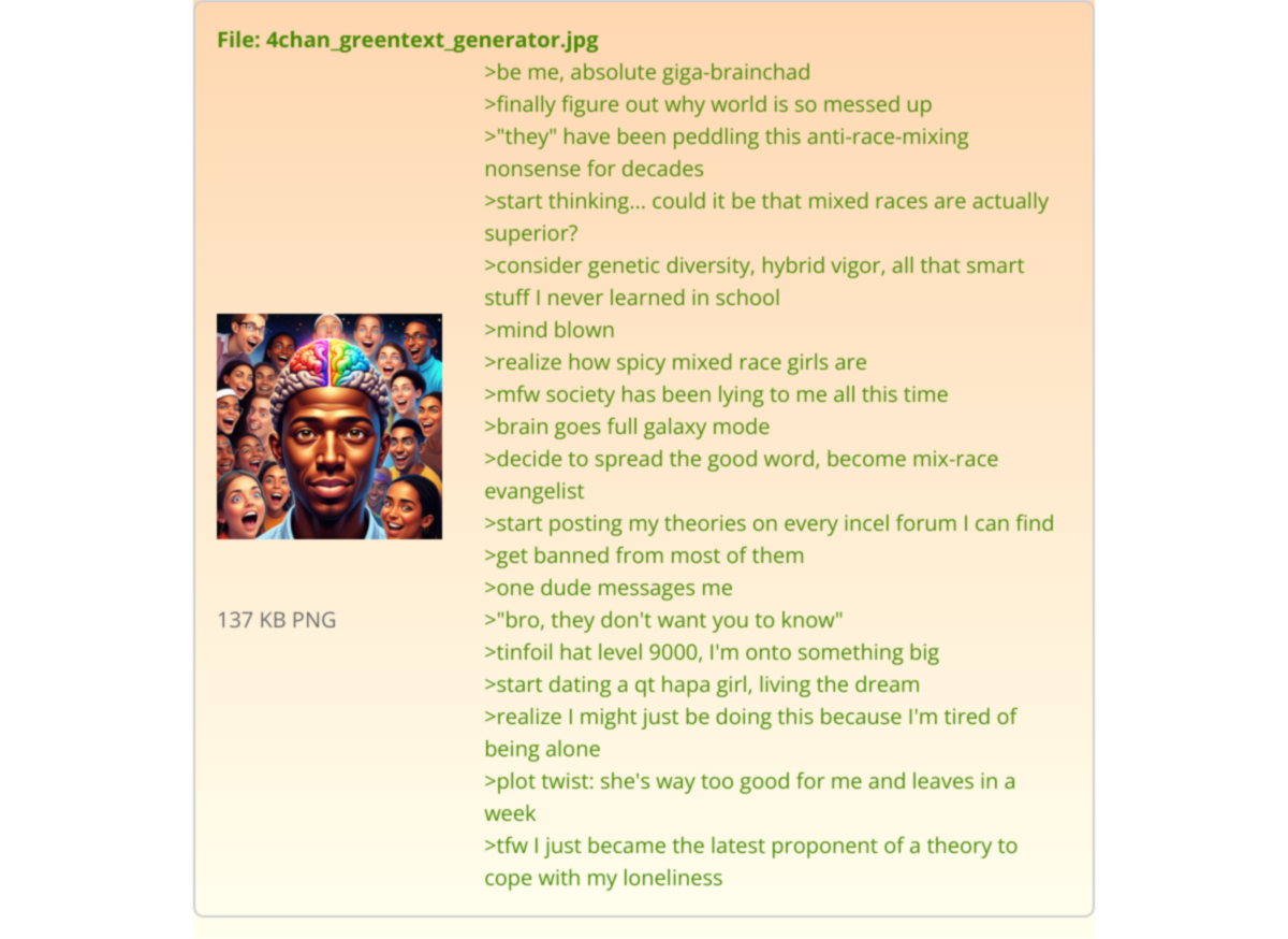 Output for the Glif "4Chan Greentext Generator"
