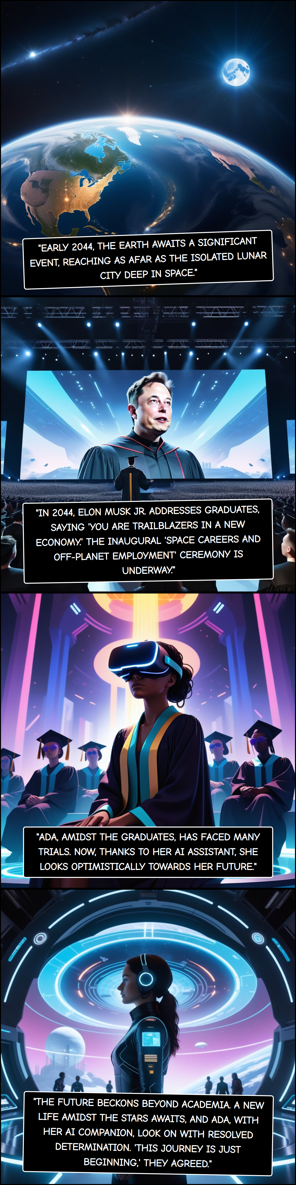 Output for the Workflow "Comics from the New Space Age (2035 - 2083)"