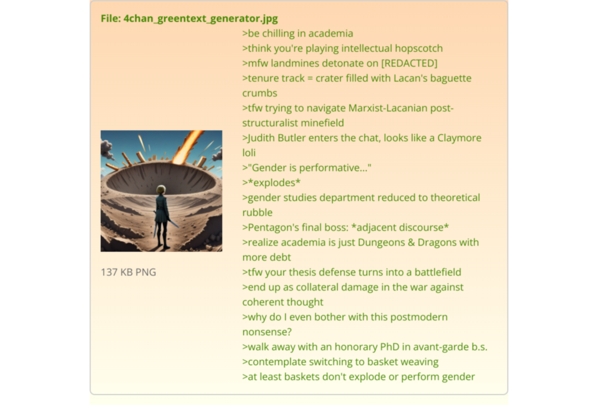 Output for the Glif "4Chan Greentext Generator"