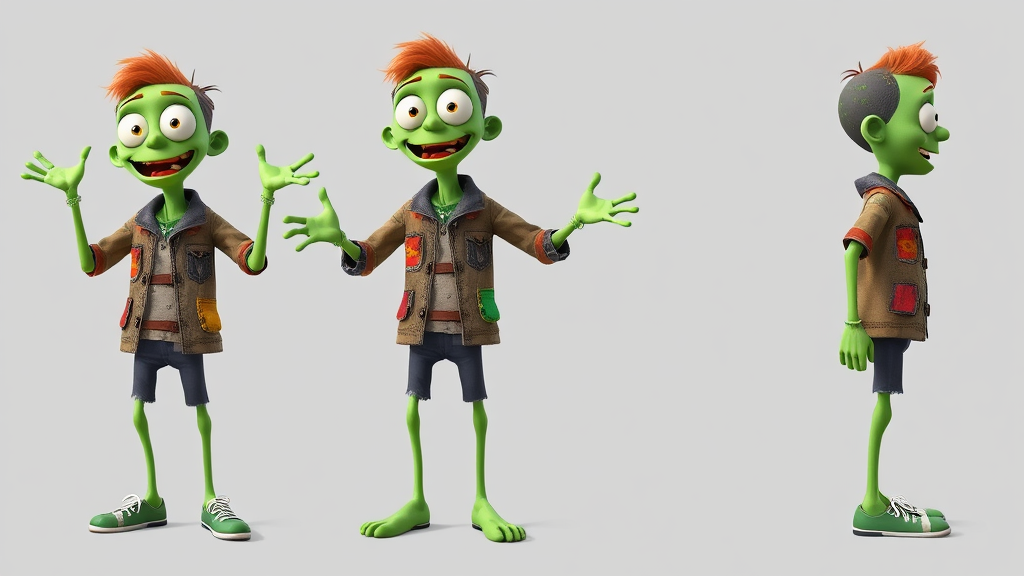 Output for the Glif "Three Pose 2D Character Turnaround Generator for Animation"