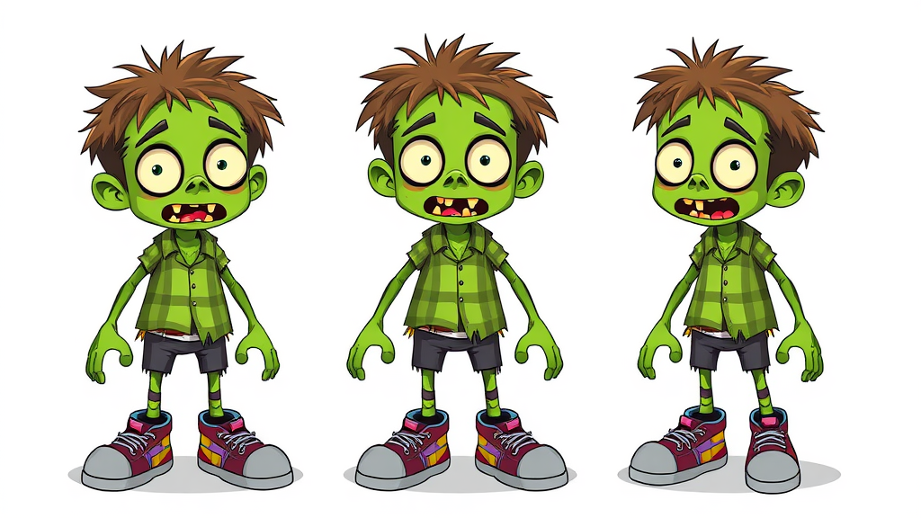 Output for the Glif "Three Pose 2D Character Turnaround Generator for Animation"
