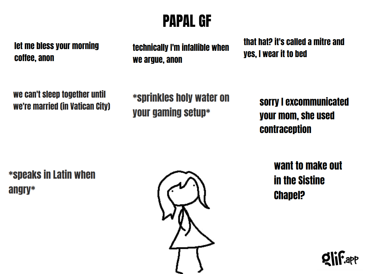 Output for the Glif "(blank) GF meme generator"