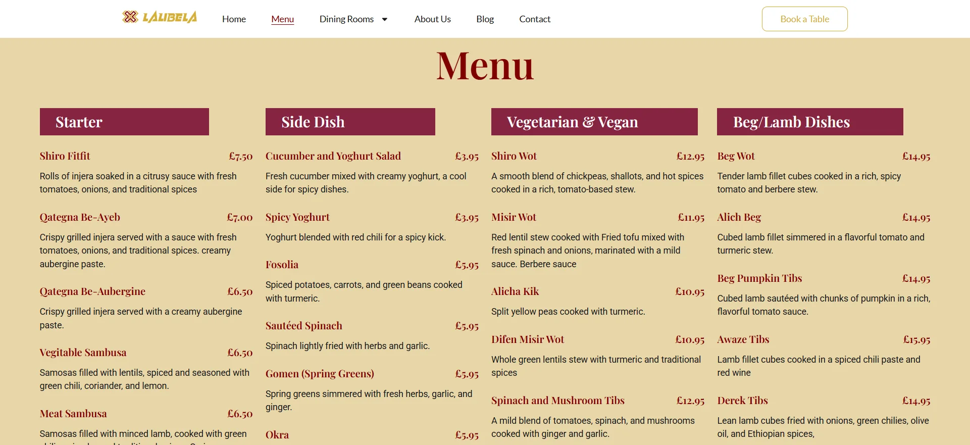 Desktop Screenshot for Lalibela Ethiopian Restaurant