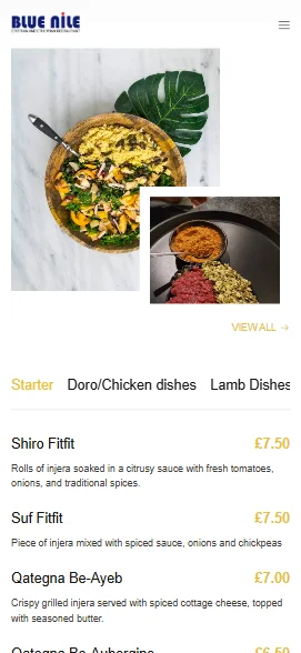 Mobile Screenshot for Blue Nile Ethiopian Restaurant