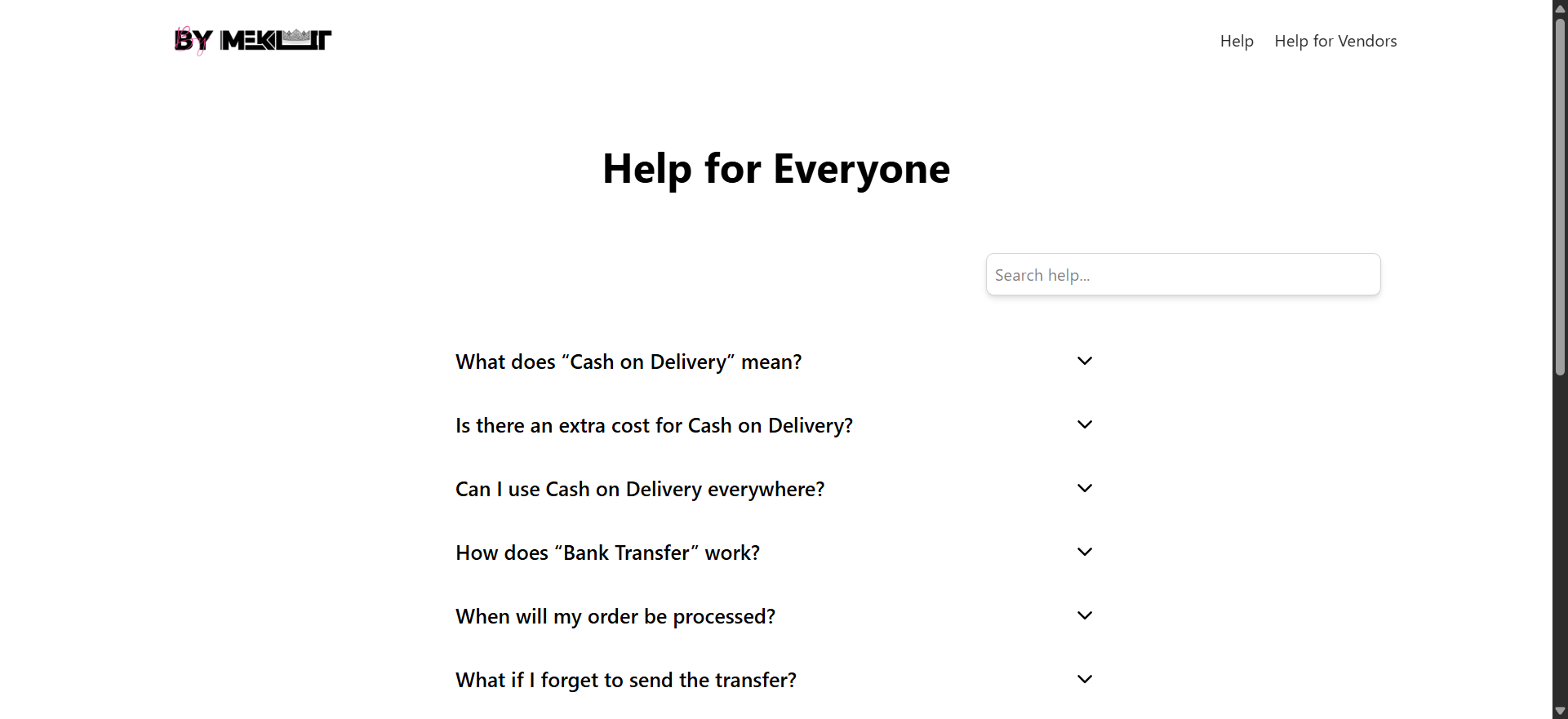 Desktop Screenshot for ByMeklit Help