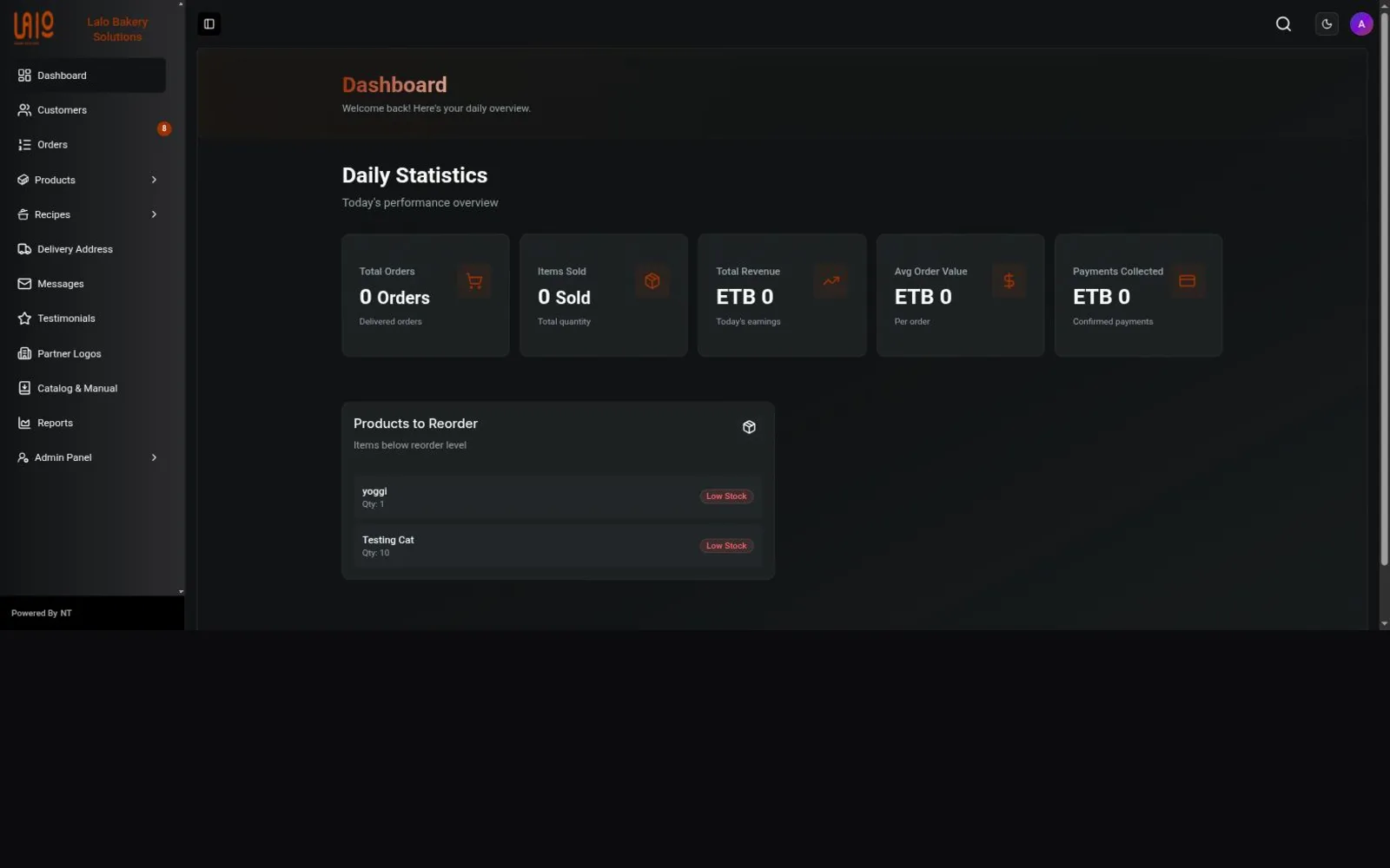 Lalo Bakery Solutions project screenshot