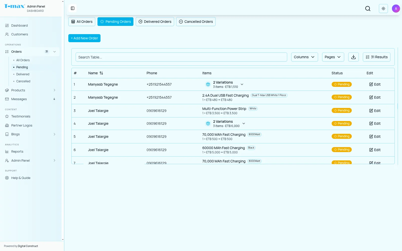 TMax Electronics project screenshot