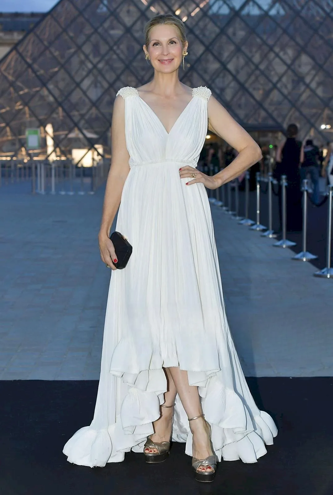 Kelly Rutherford x Madison for Lancôme & Lanvin photocall at Paris fashion week
