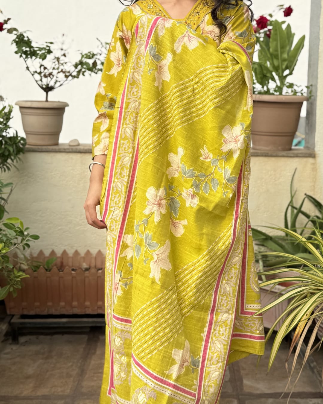 Keya - Lime Yellow  Suit Set — view 3
