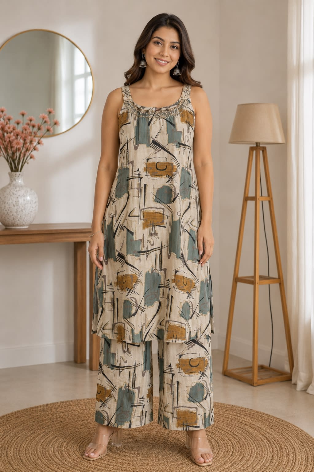 Zehra – Printed Strap Co-ord Set