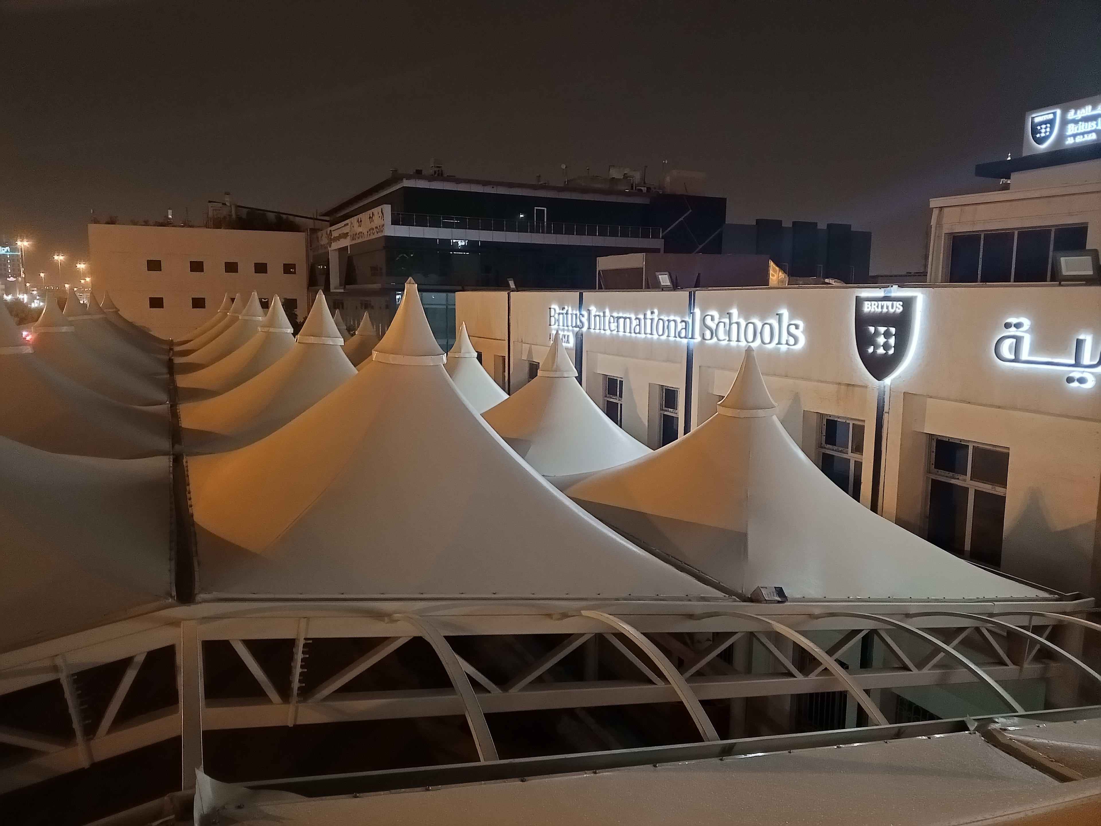 Britus International Schools – Multi-Conical Tensile Shades