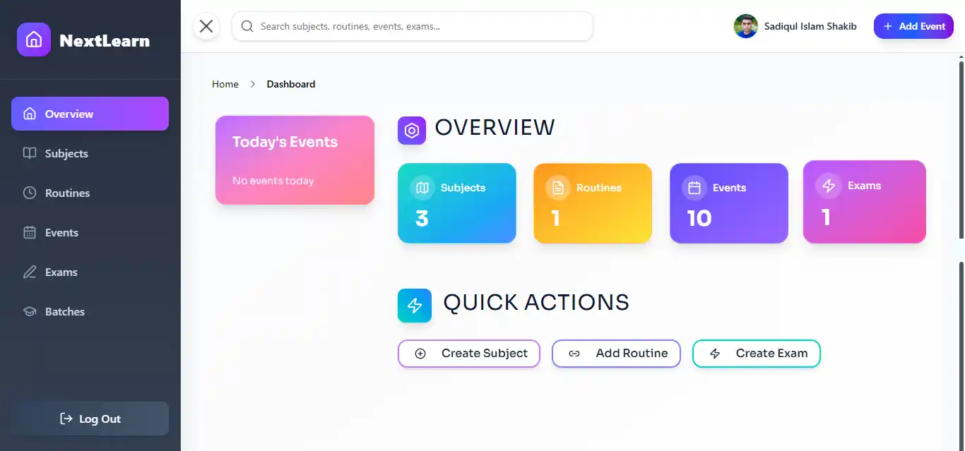 Next Learn - Learning Management System full-scale view