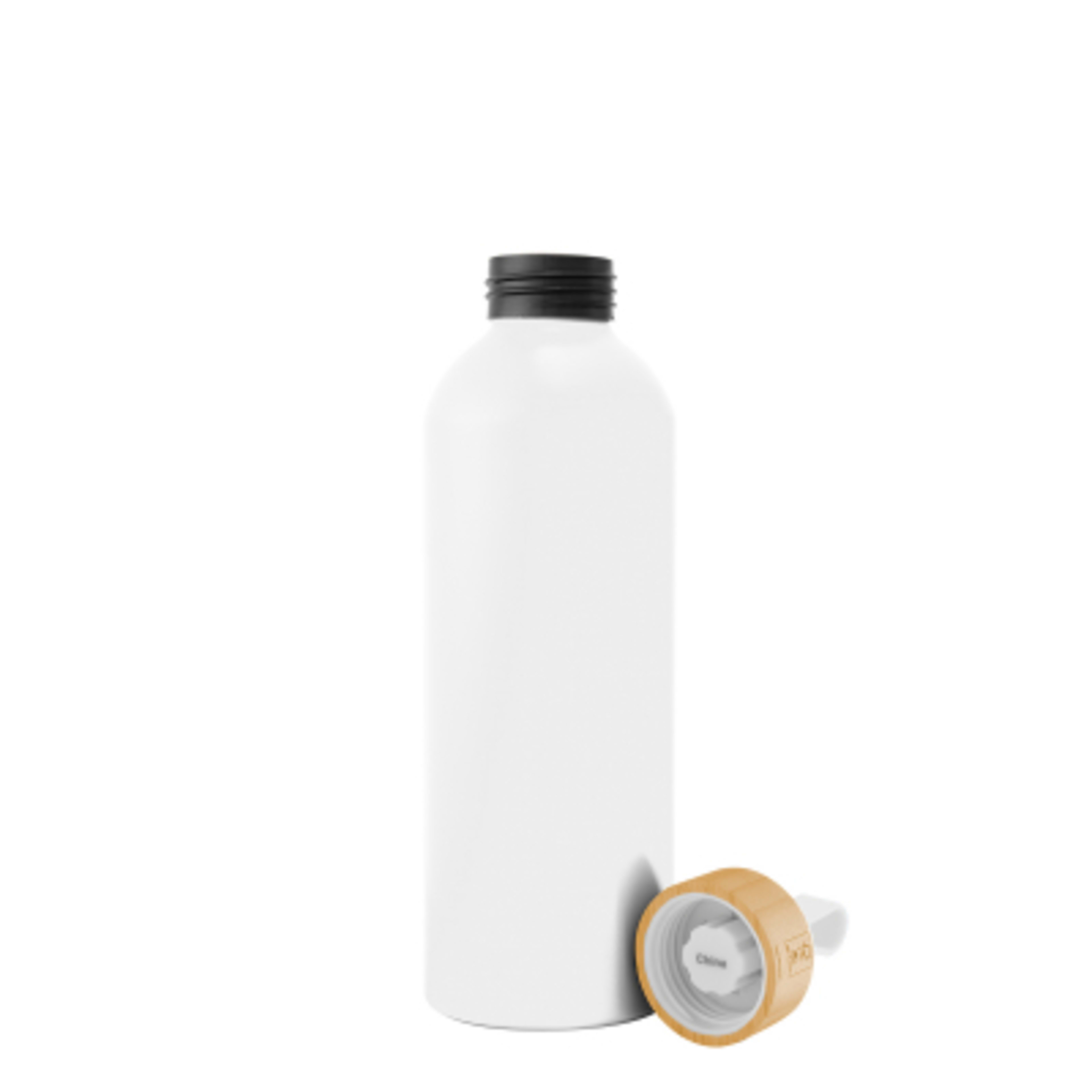 Water Bottle Recycled Aluminum with Bamboo Lid - 25 oz - product view 4