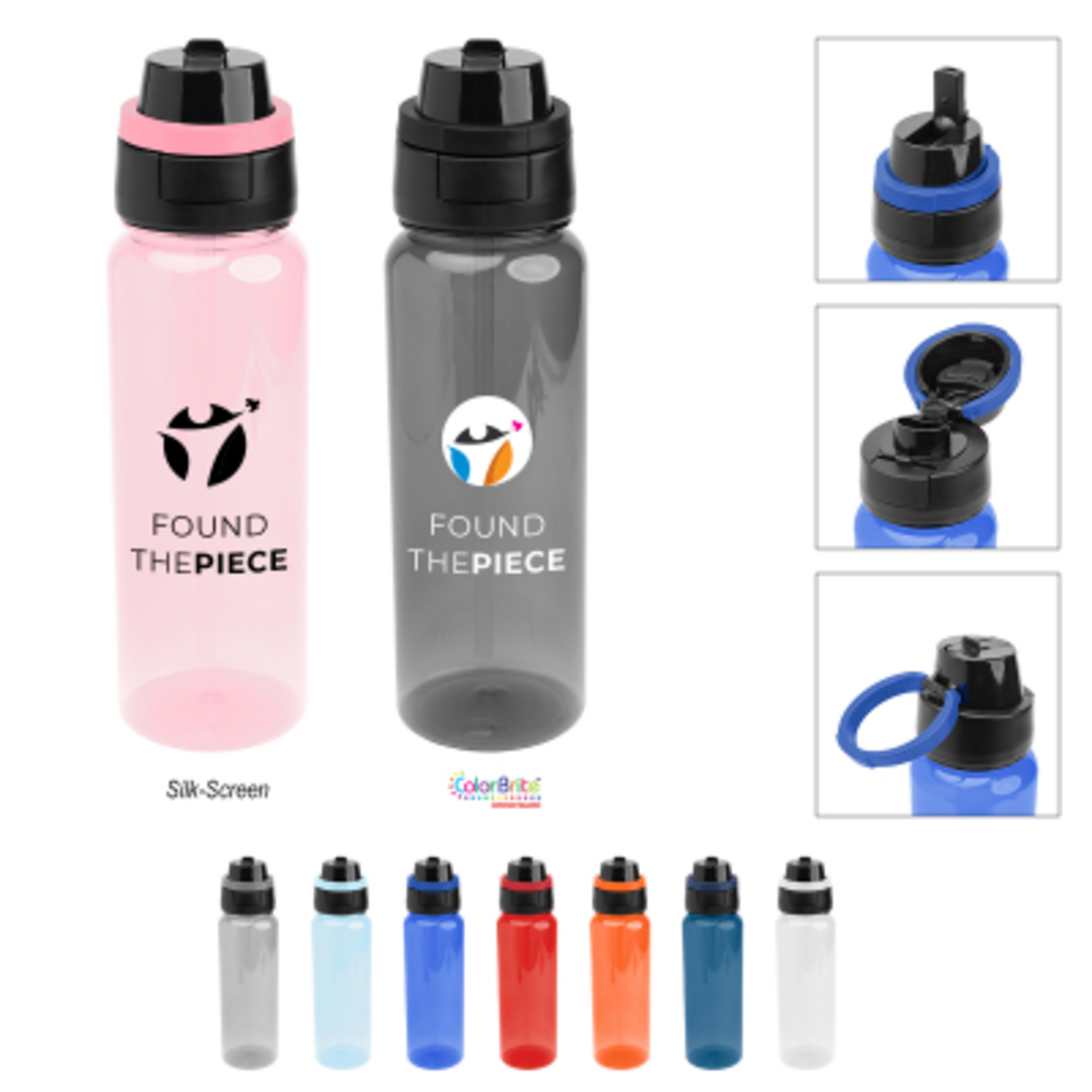 Water Bottle rPET Plastic Pop Sip and Chug - 32 oz - product view 1