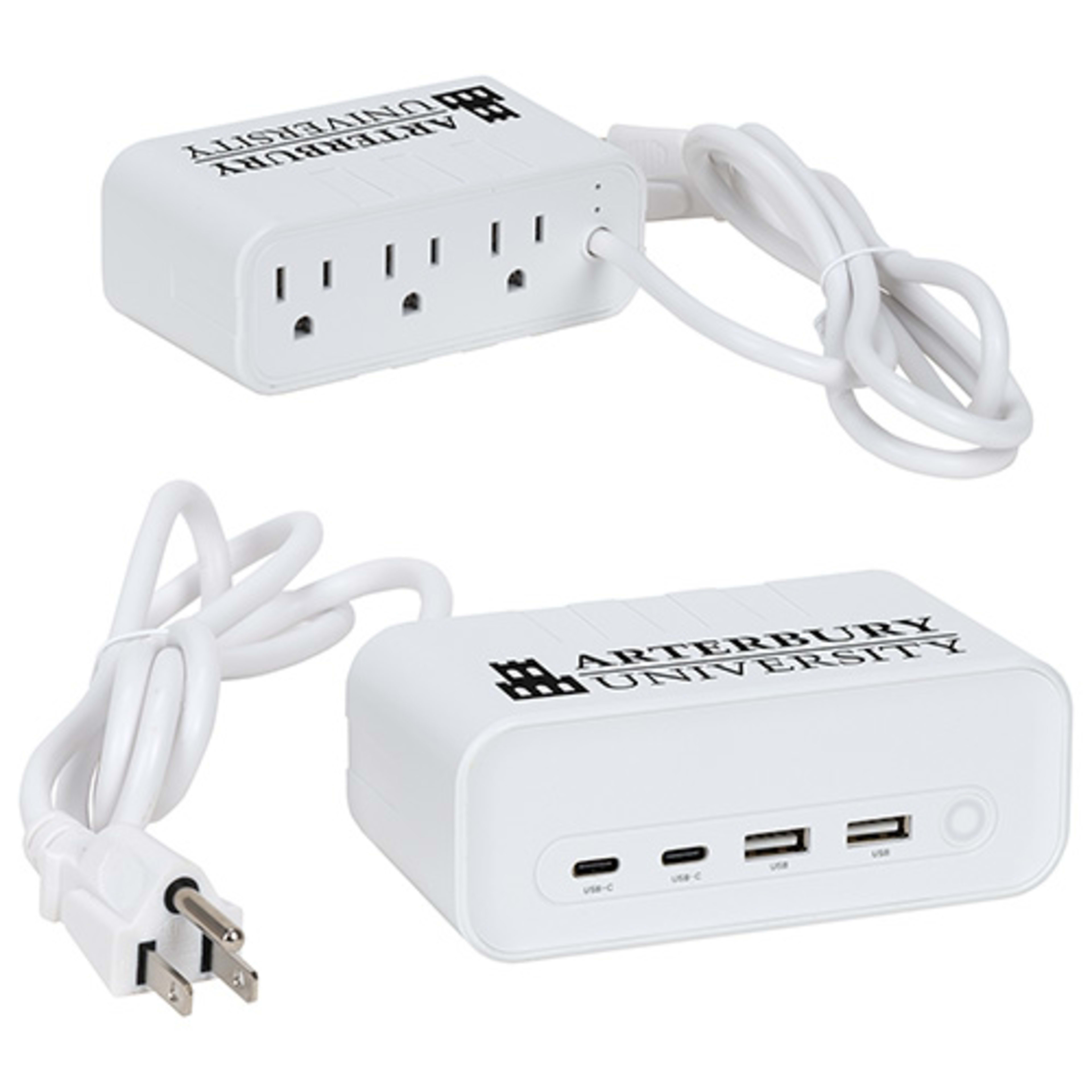 Relay 5 Ft. Charging Station with Type-C, USB & AC Outlets - promotional product with custom logo