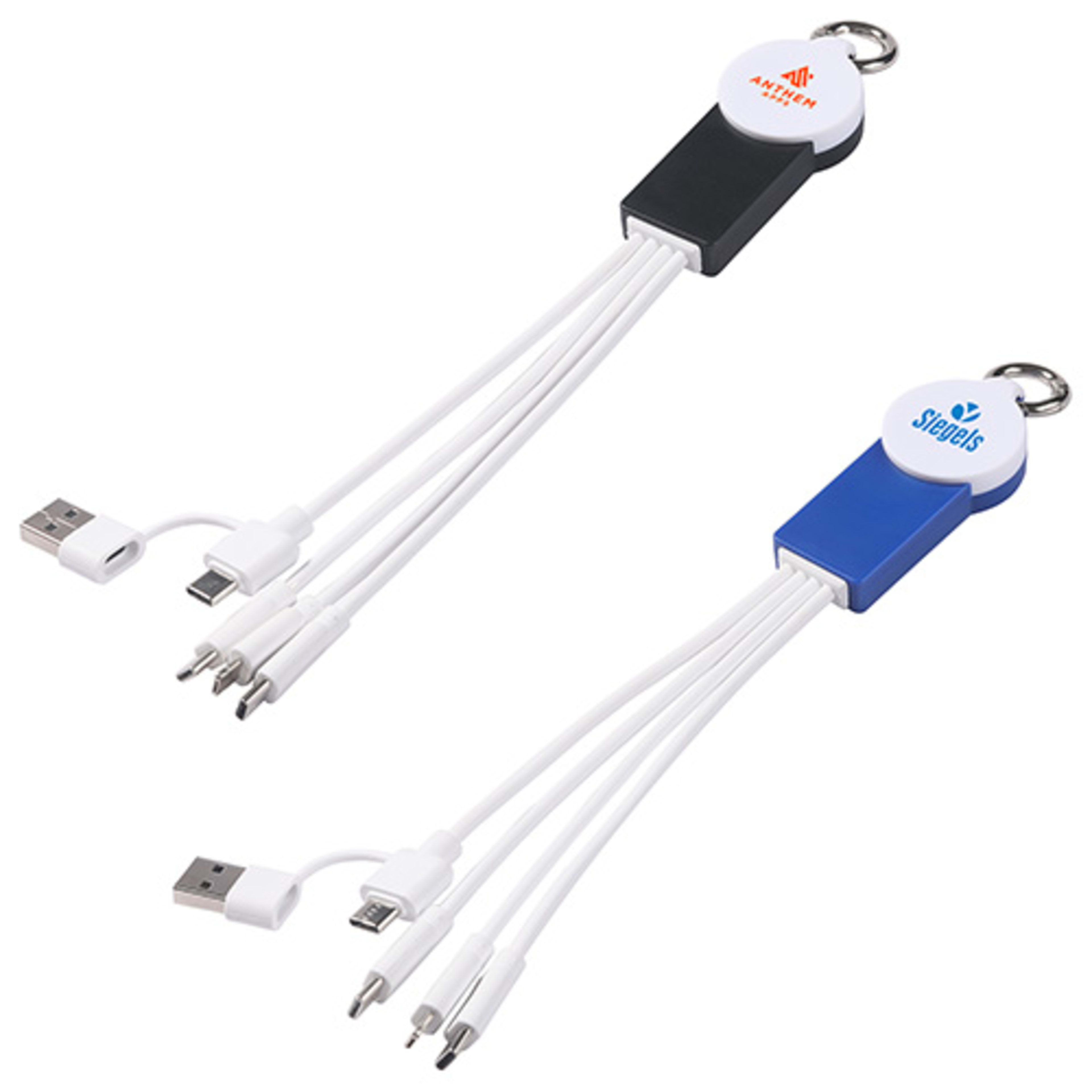Tribute 4-in-1 Charging Cable with Watch Charger - promotional product with custom logo
