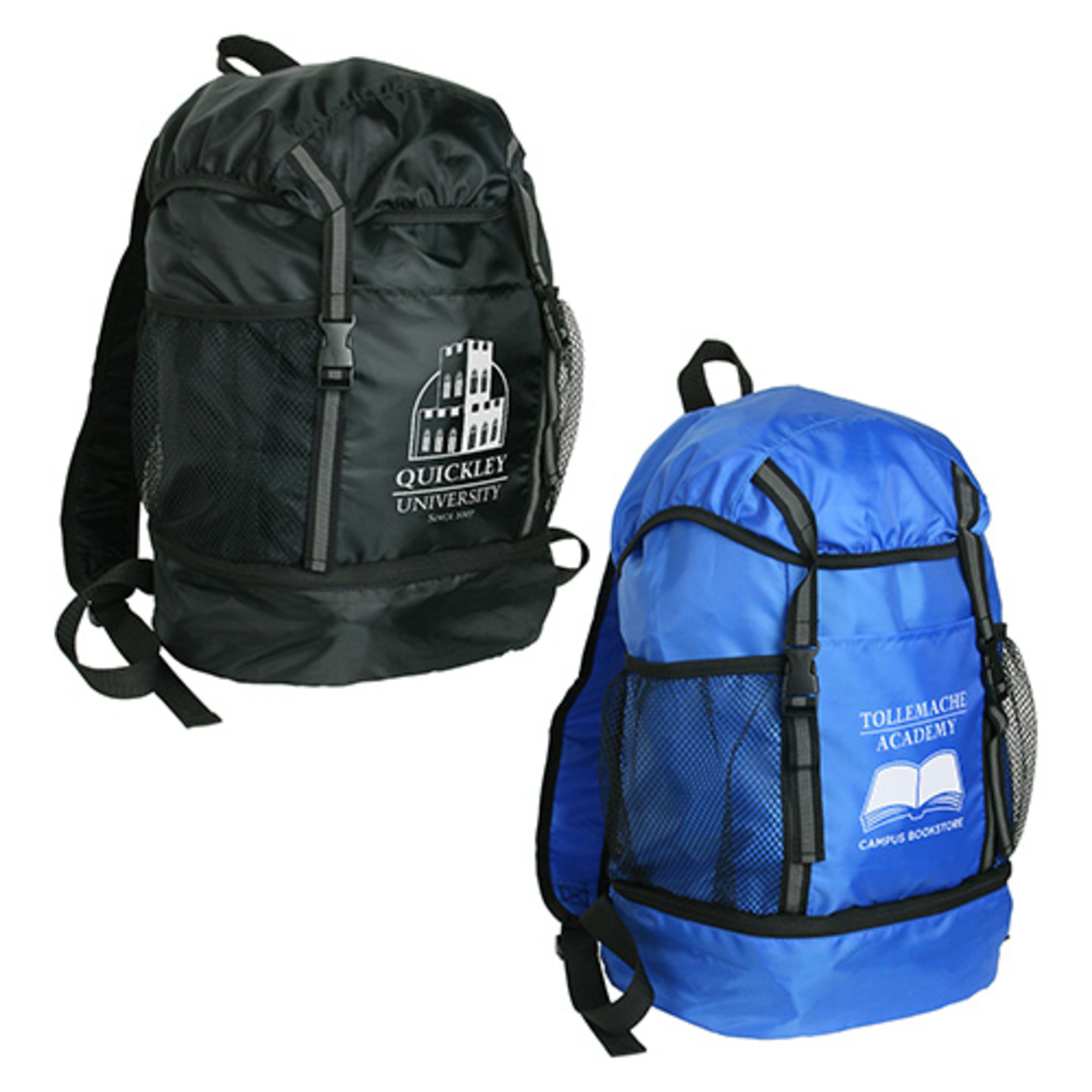 Trail Loop Polyester Drawstring Backpack - promotional product with custom logo
