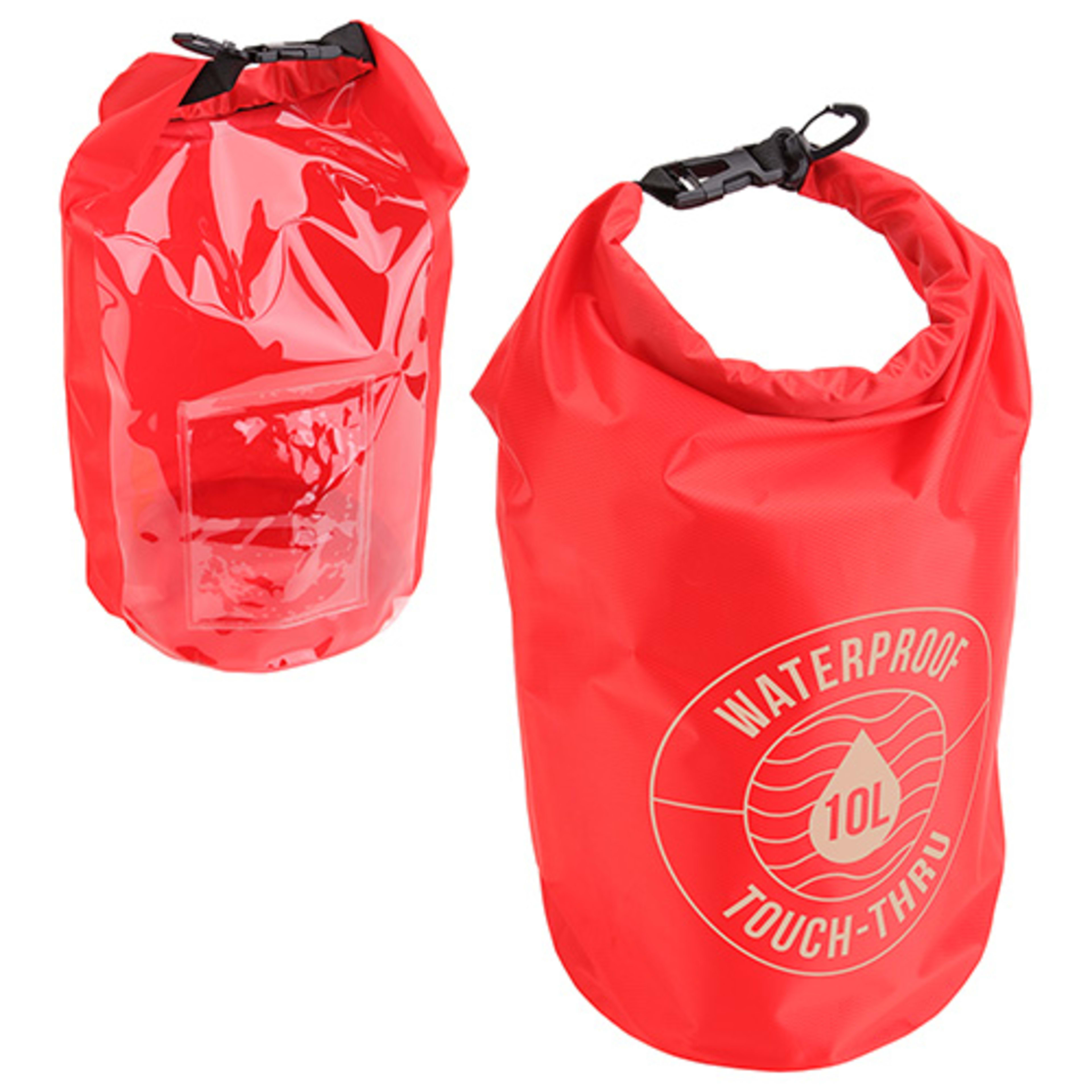 10-Liter Waterproof Gear Bag With Touch-Thru Pouch - promotional product with custom logo