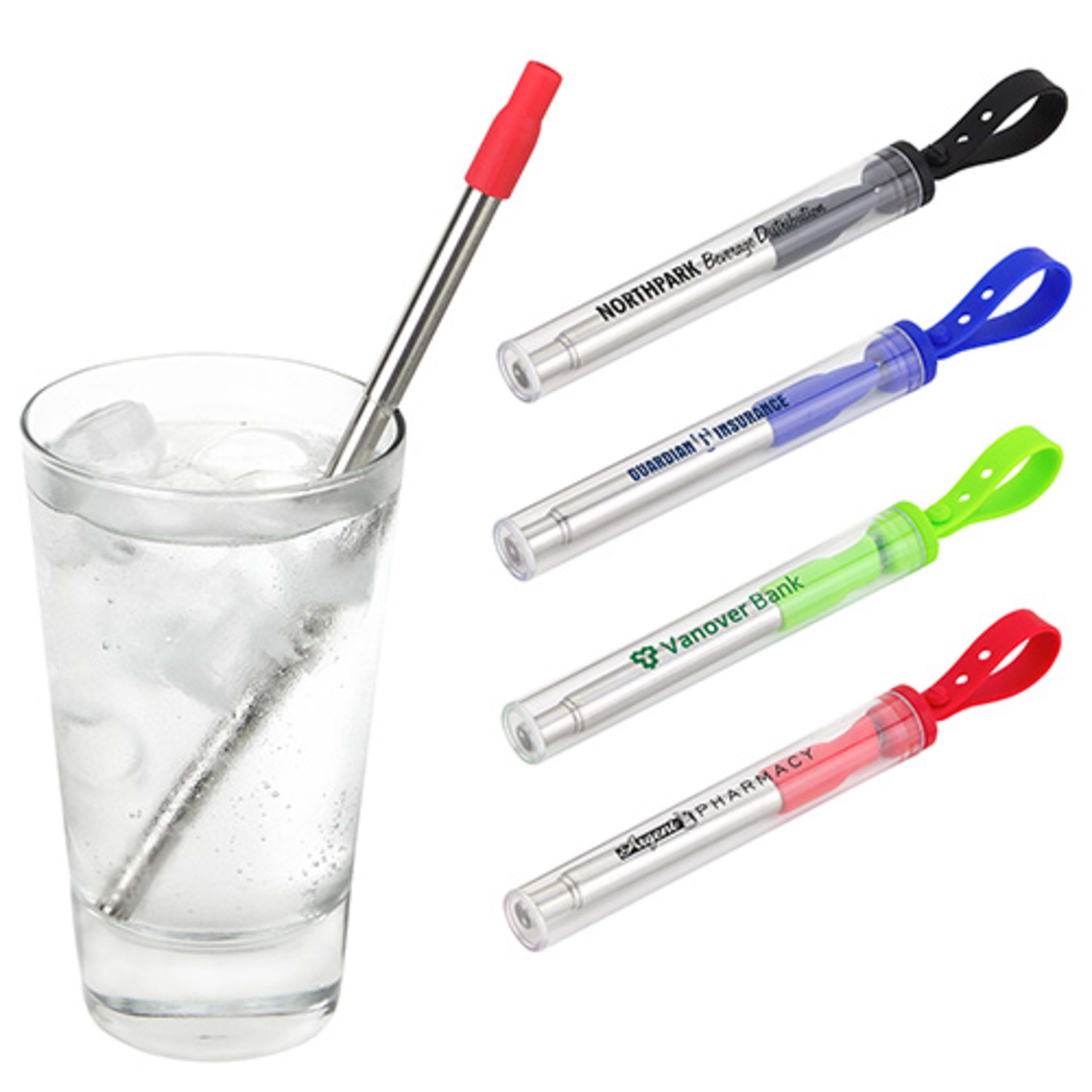 Sip 'N Slide Telescoping Straw With Cleaning Brush - promotional product with custom logo