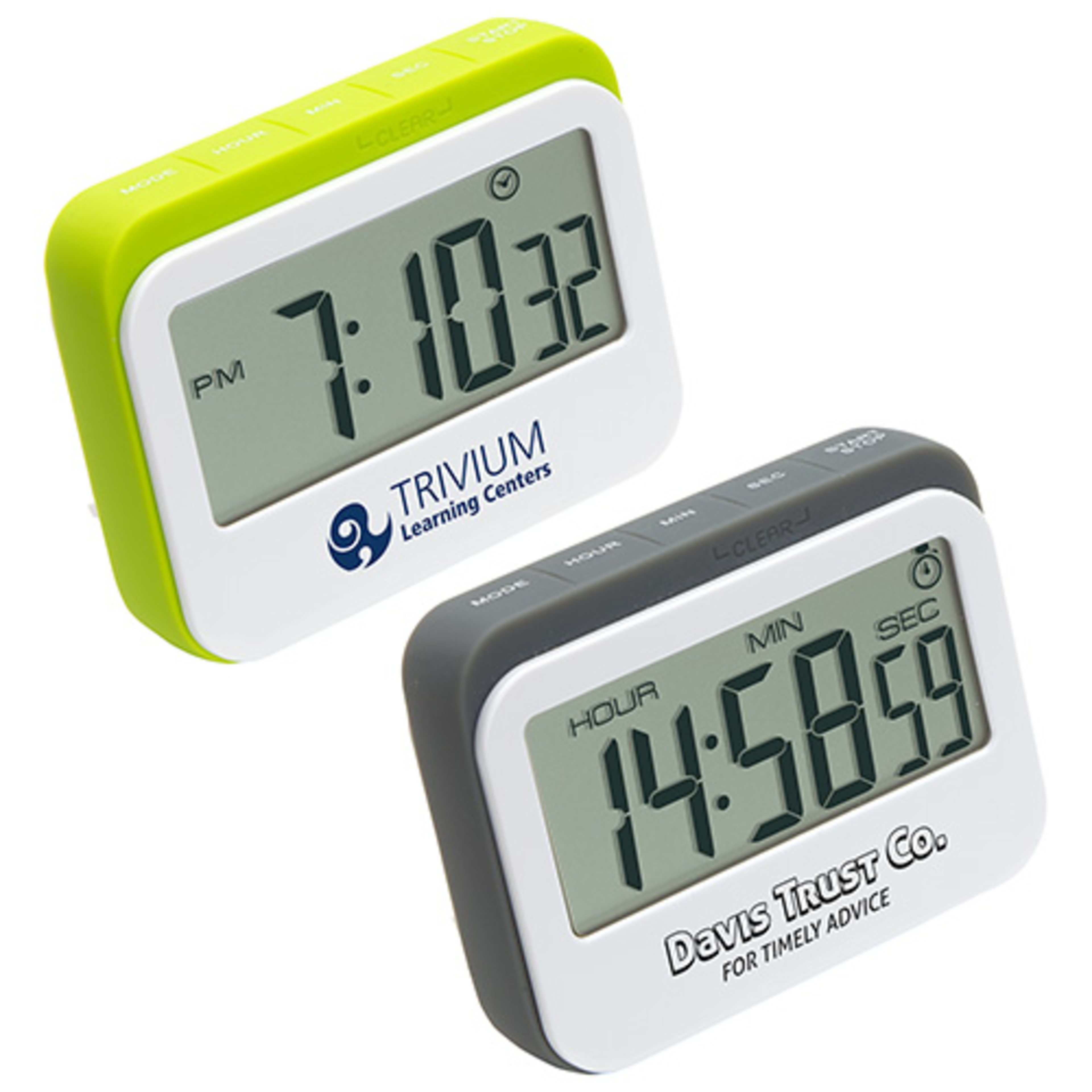 Soft Touch Widescreen Kitchen Timer/Clock - promotional product with custom logo