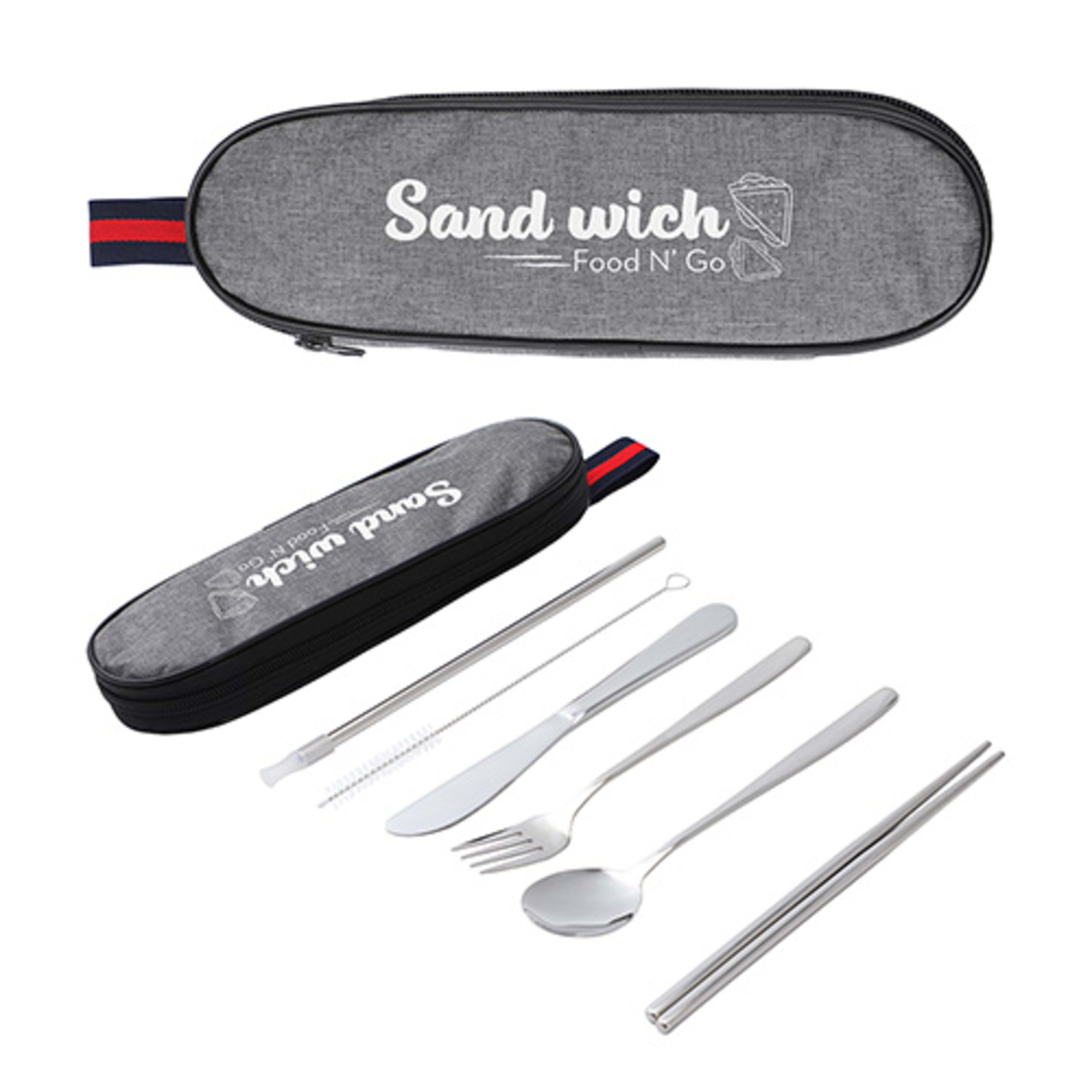 Stainless Steel Cutlery Set In Oxford Case - promotional product with custom logo