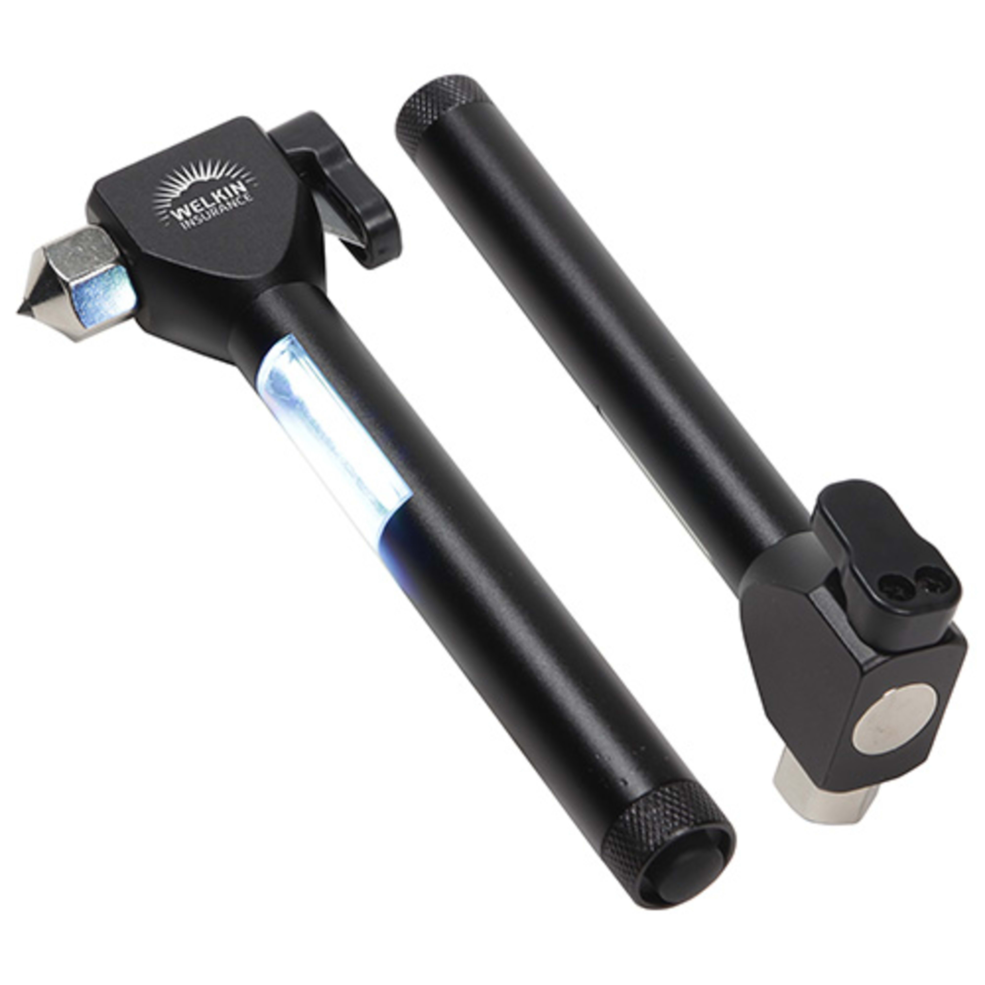 Mini Watchman Flashlight with Escape Hammer - promotional product with custom logo