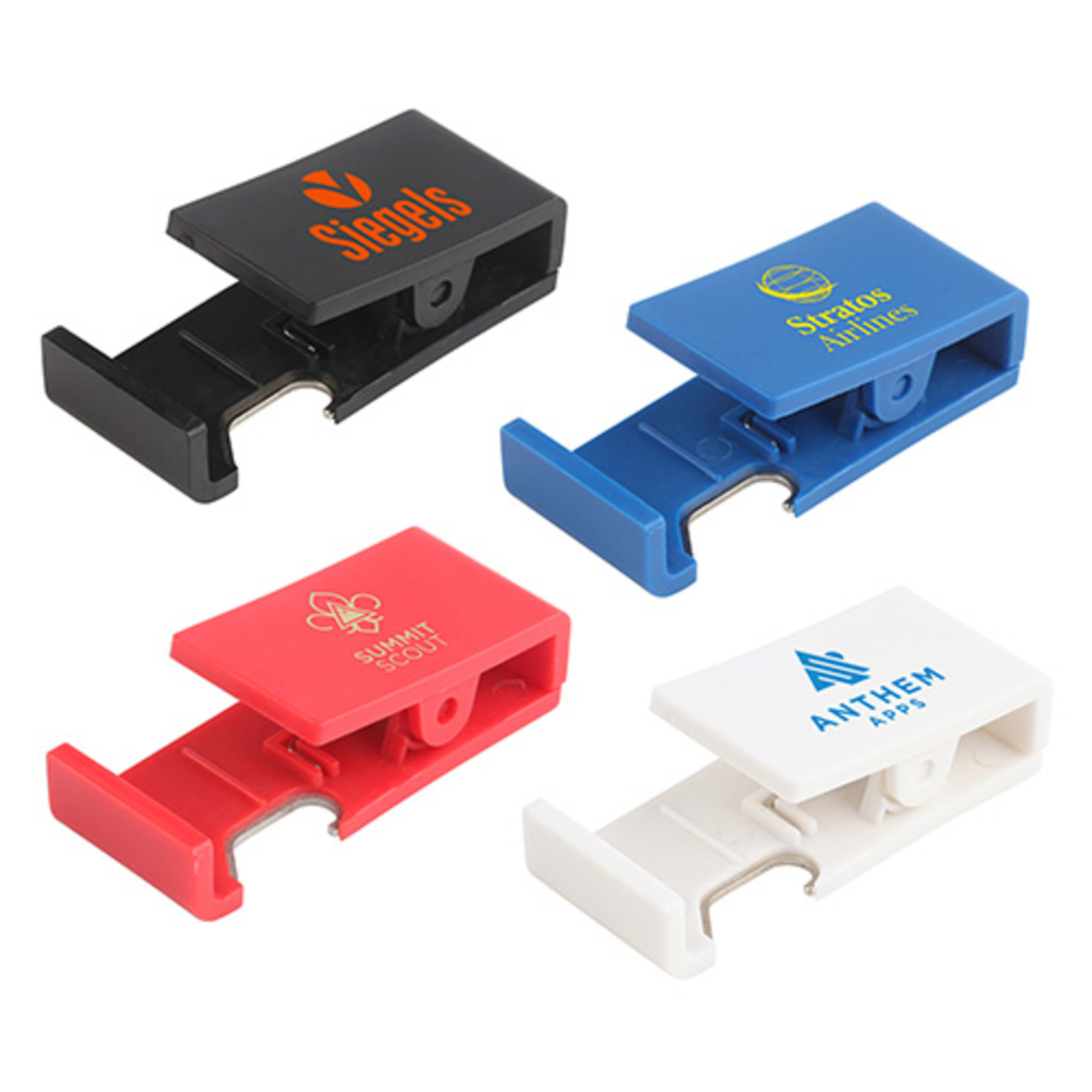 Handy Clip with Built-In Phone Stand & Bottle Opener - promotional product with custom logo