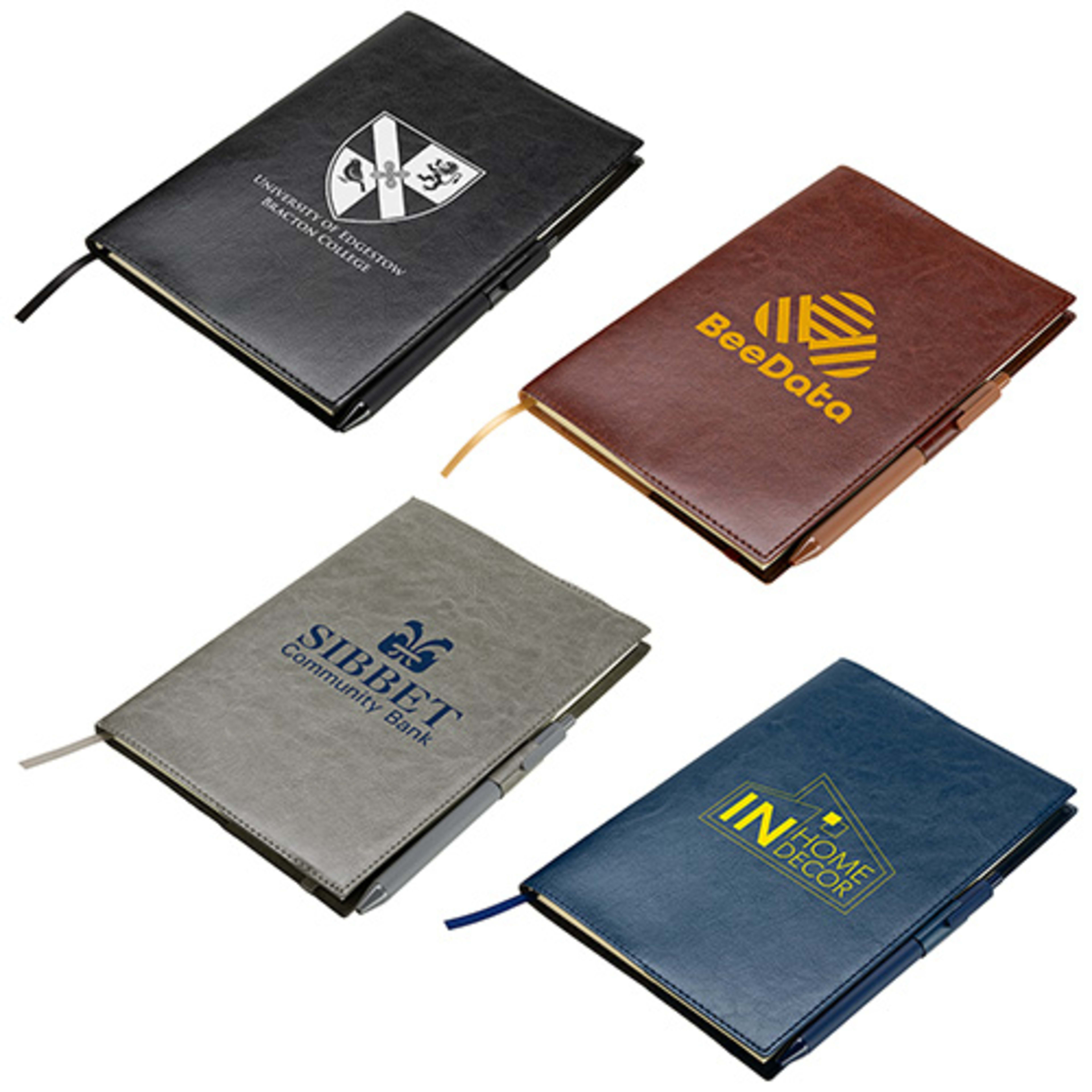 Conclave Refillable Leatherette Journal with Pen - promotional product with custom logo