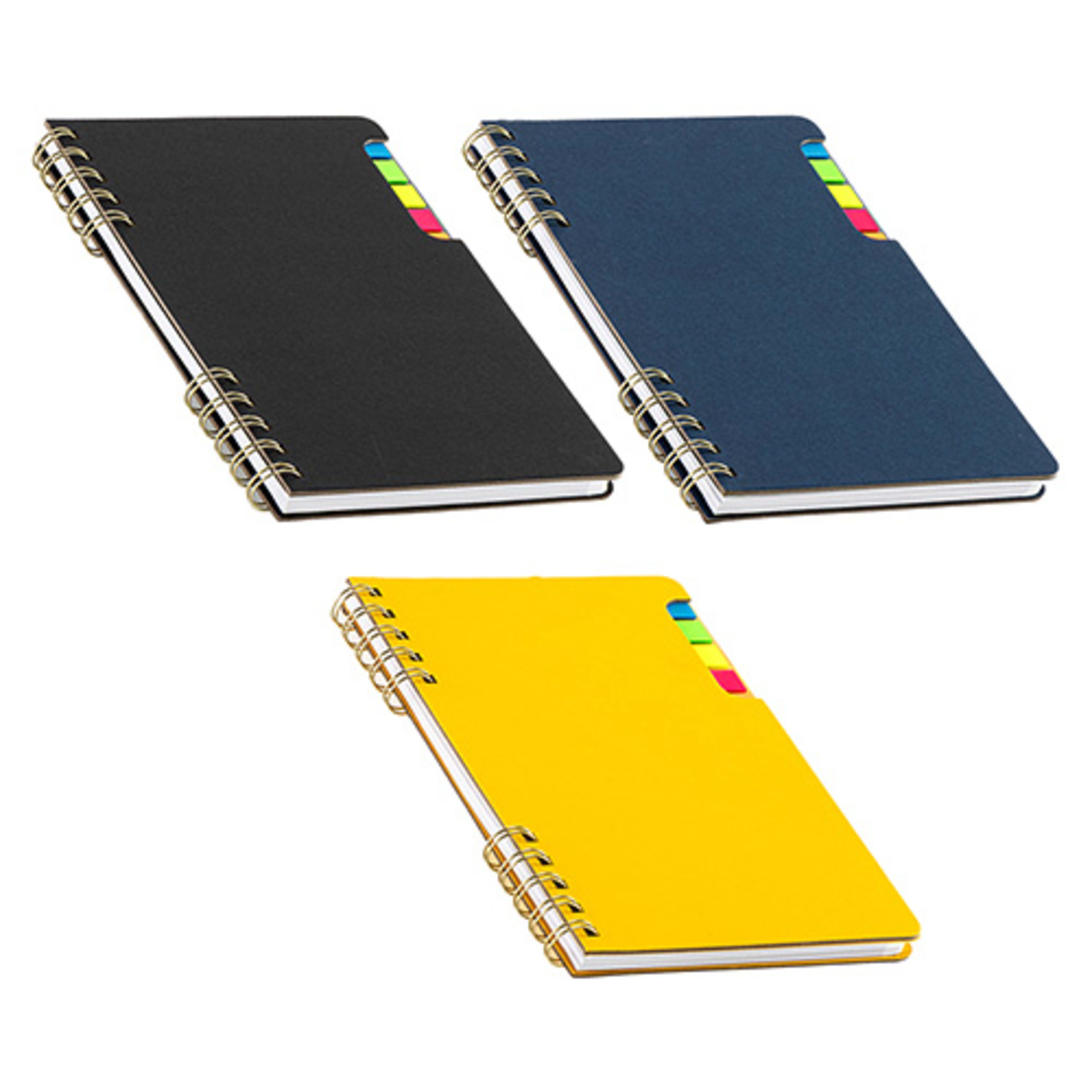 Praxis Recycled Spiral Notebook with Sticky Flags - promotional product with custom logo