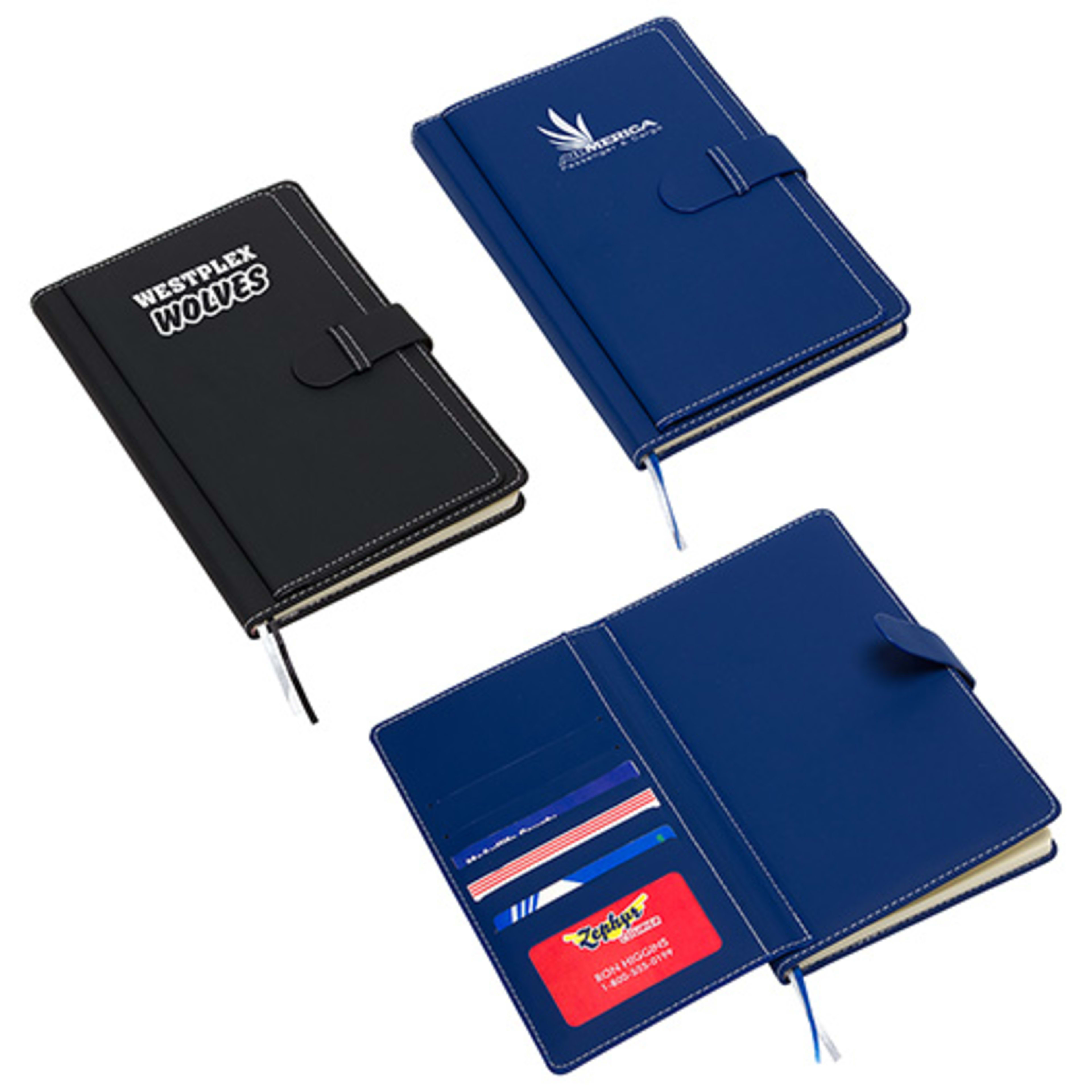 Travel Journal with Card Pockets - promotional product with custom logo