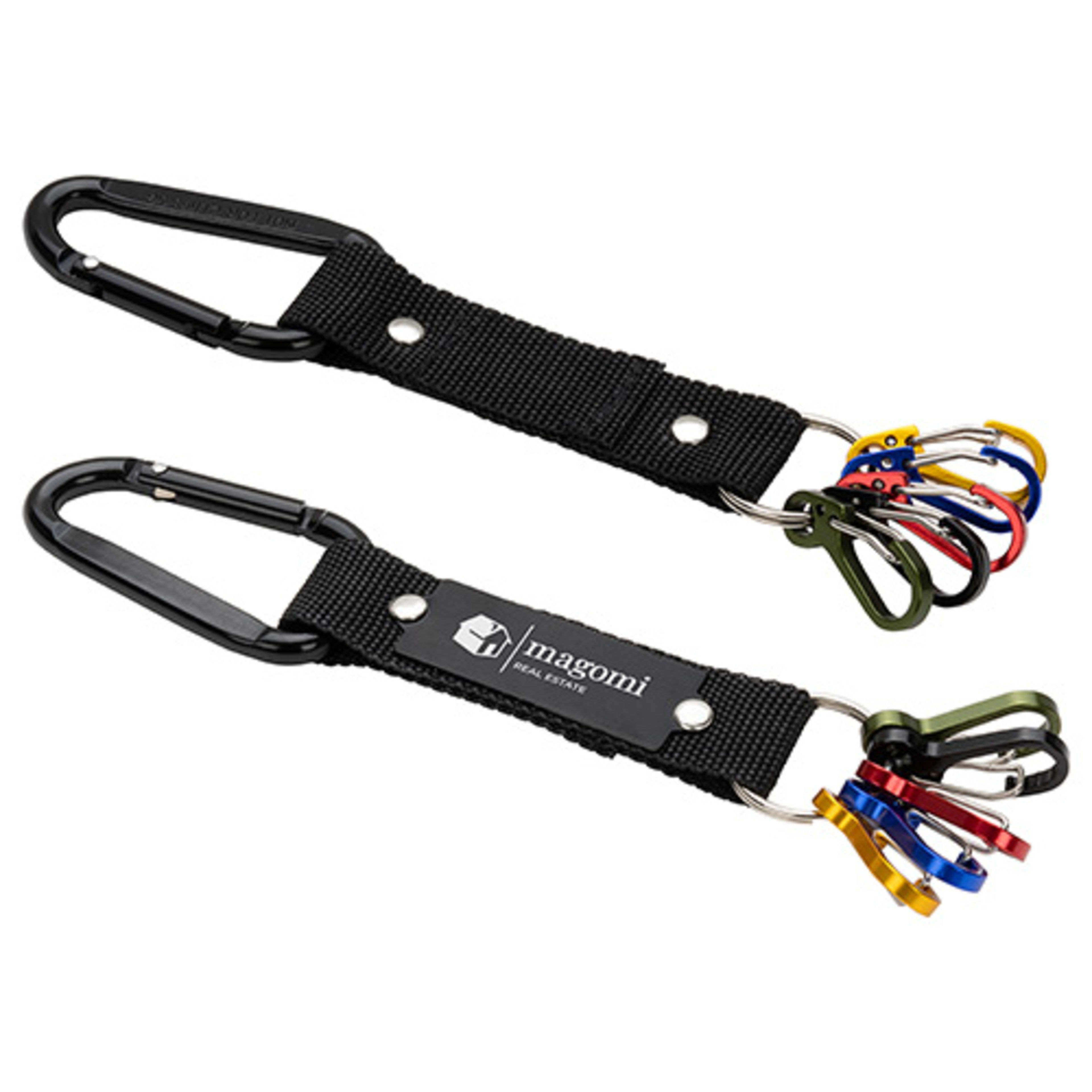 Aluminum Carabiner Strap with Color-Code Key Clips - promotional product with custom logo